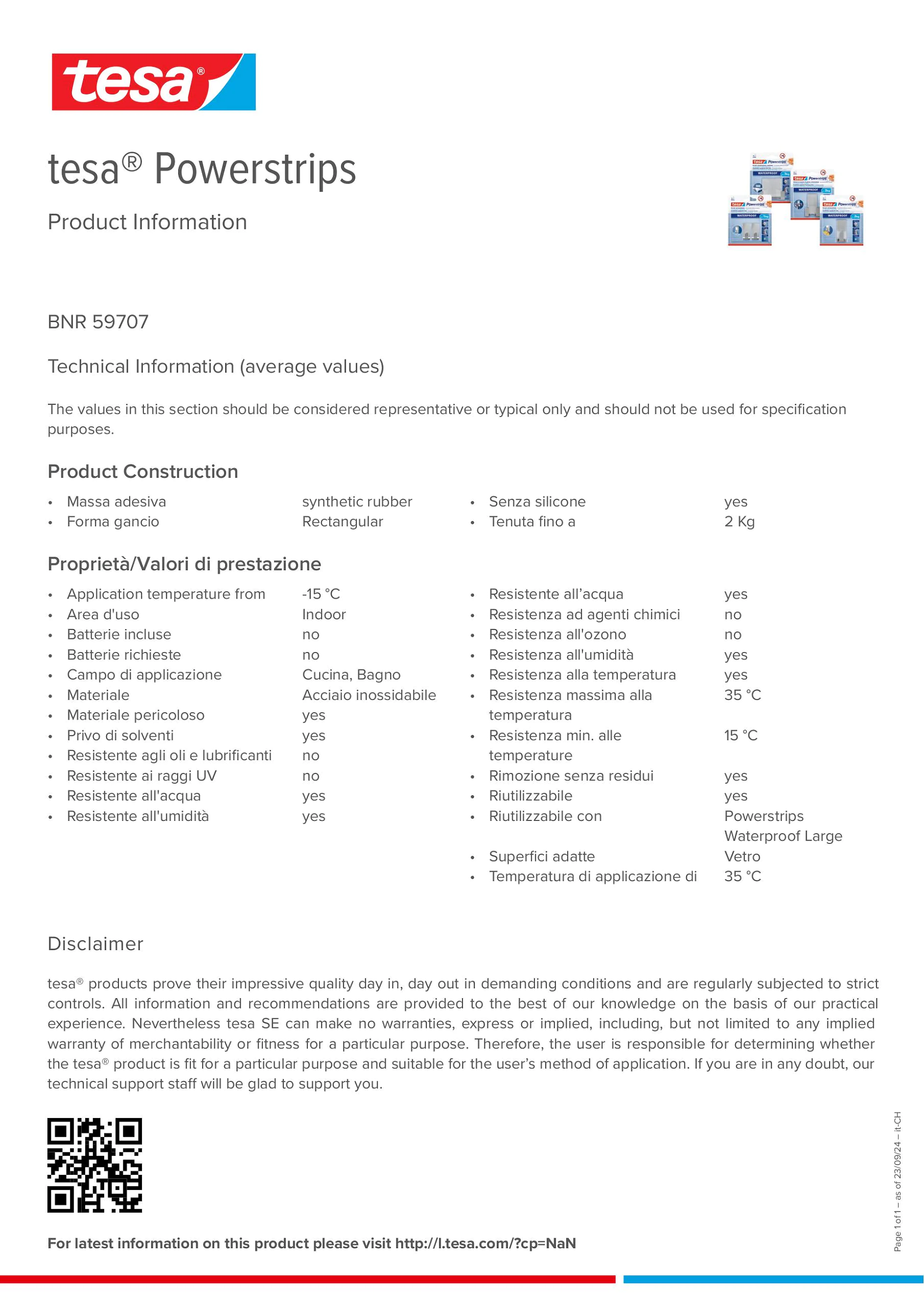 Product information_tesa® Powerstrips 59707_de-CH_fr-CH