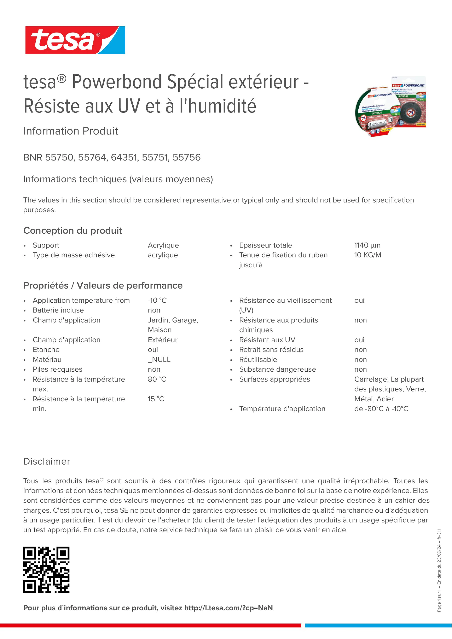 Product information_tesa® Powerbond 55751_de-CH_fr-CH