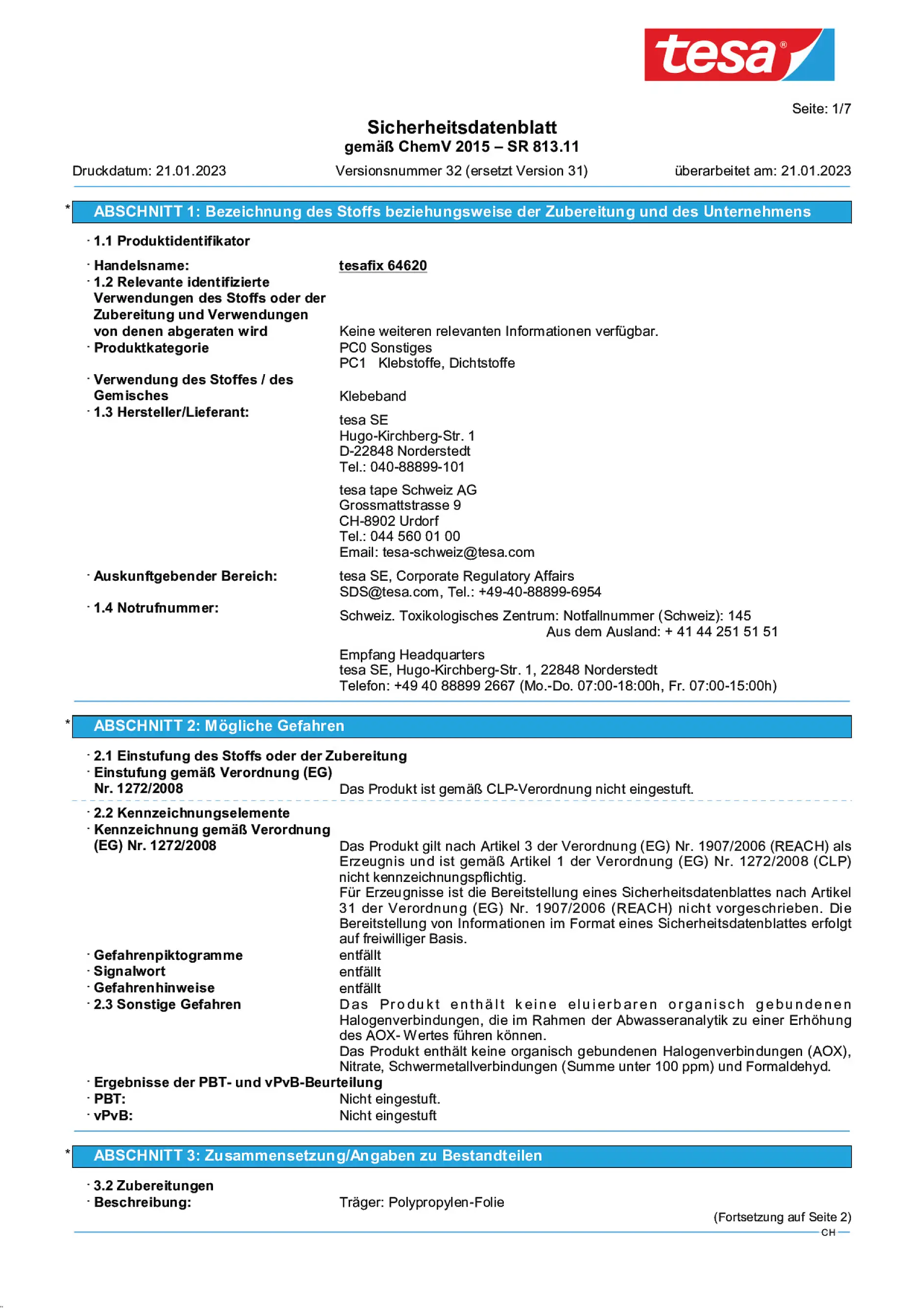 Safety data sheet_tesa® 64620_de-CH_v32