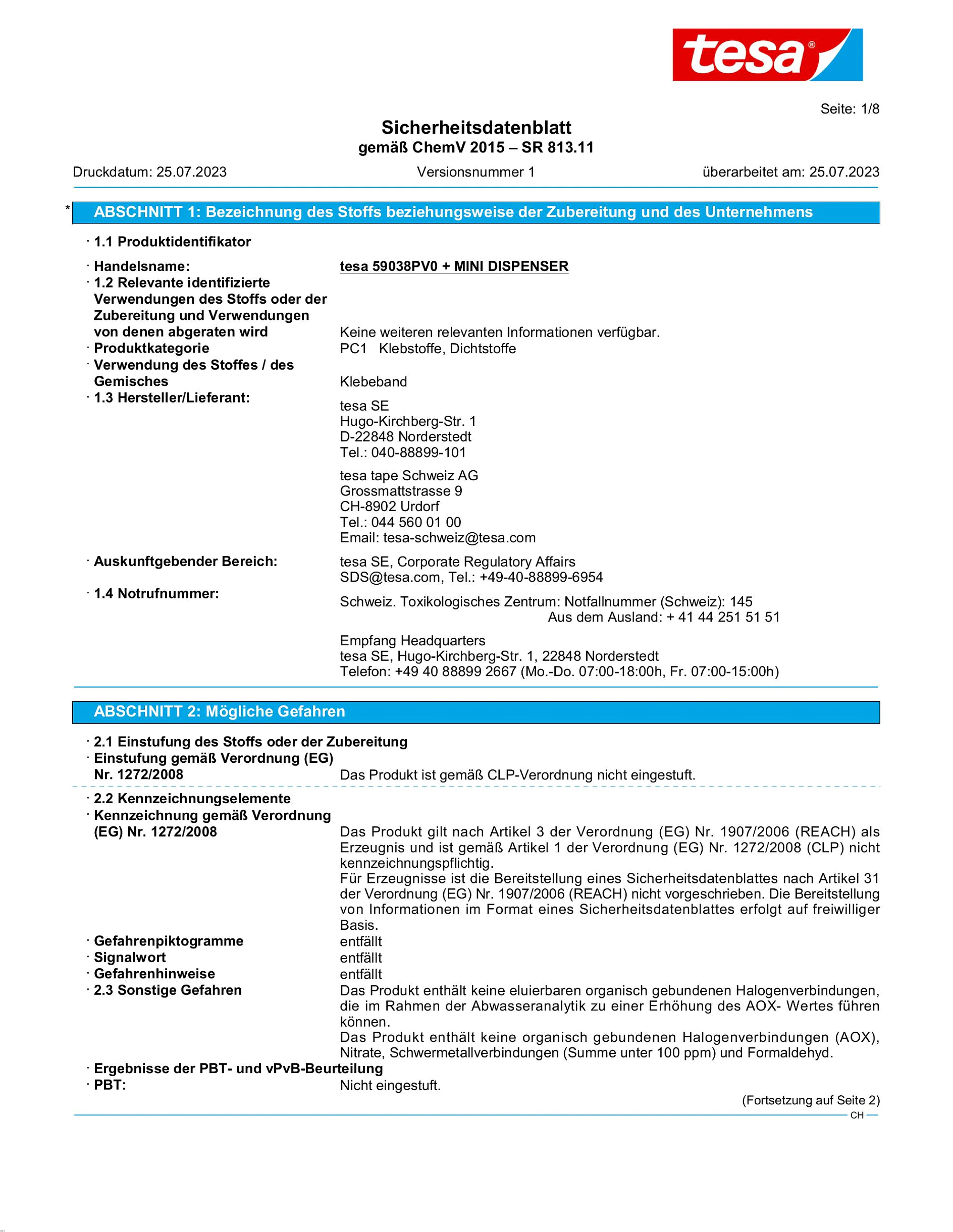 Safety data sheet_tesafilm® 59038_de-CH_v1