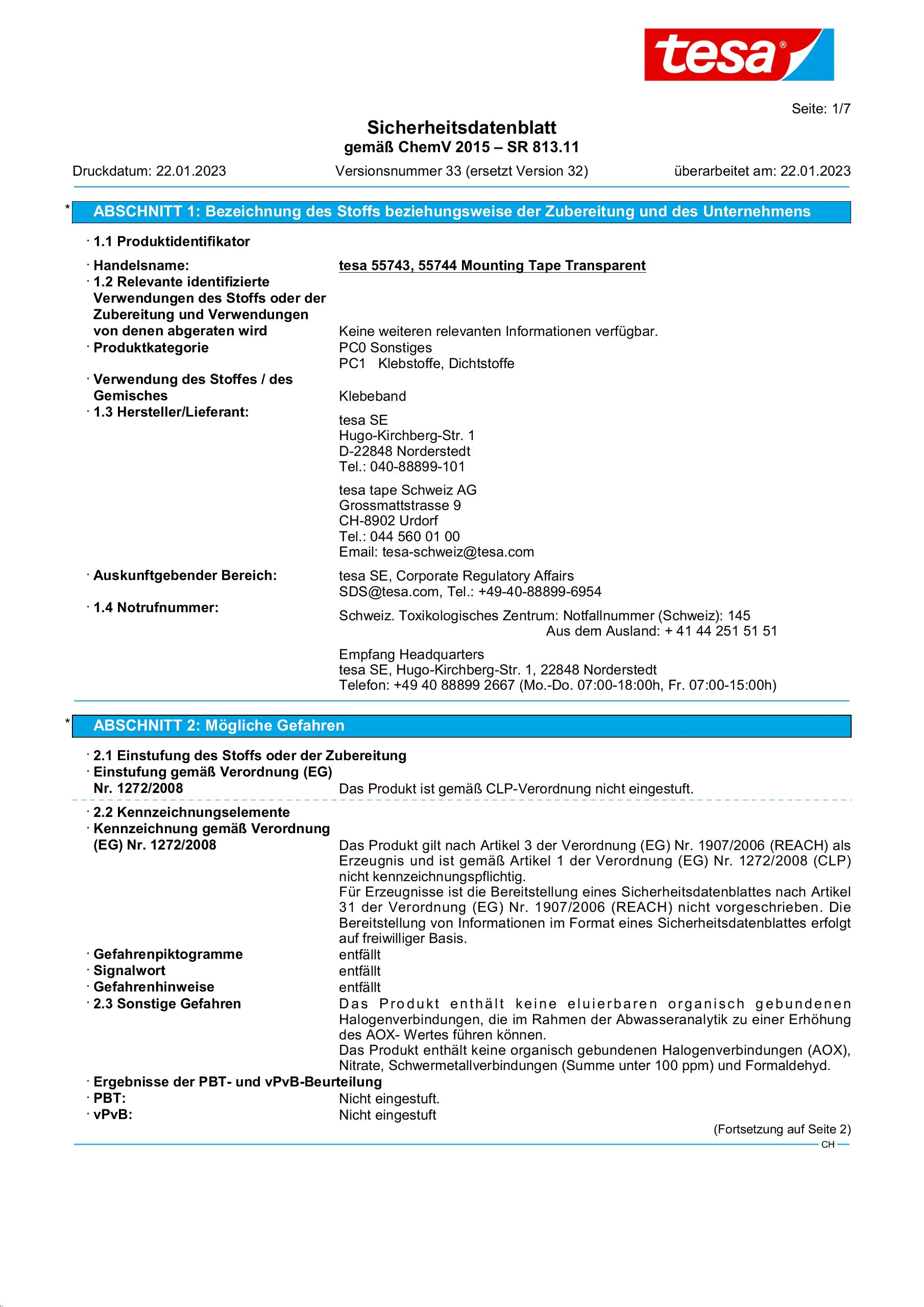 Safety data sheet_tesa® Powerbond 55744_de-CH_v33