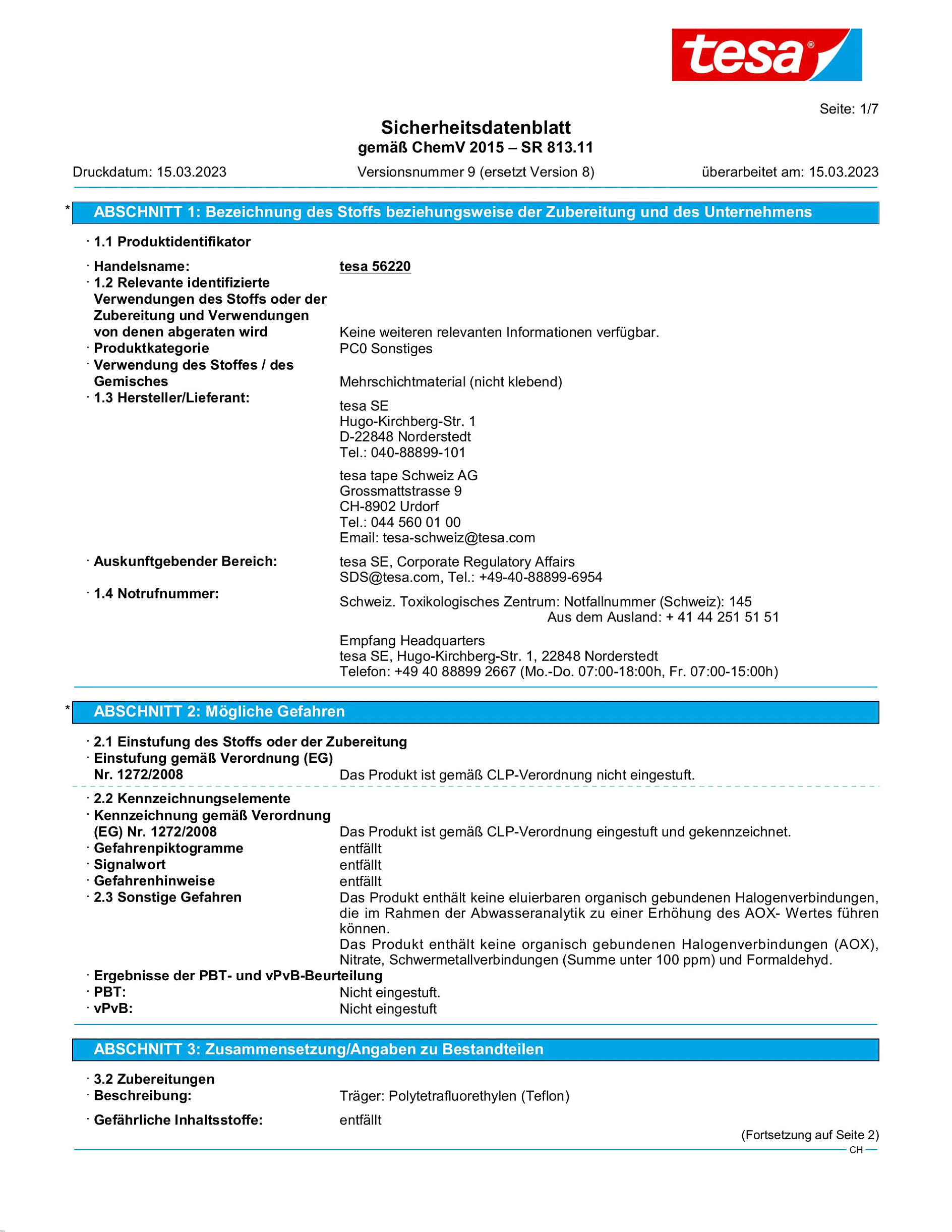 Safety data sheet_tesa® 56220_de-CH_v9