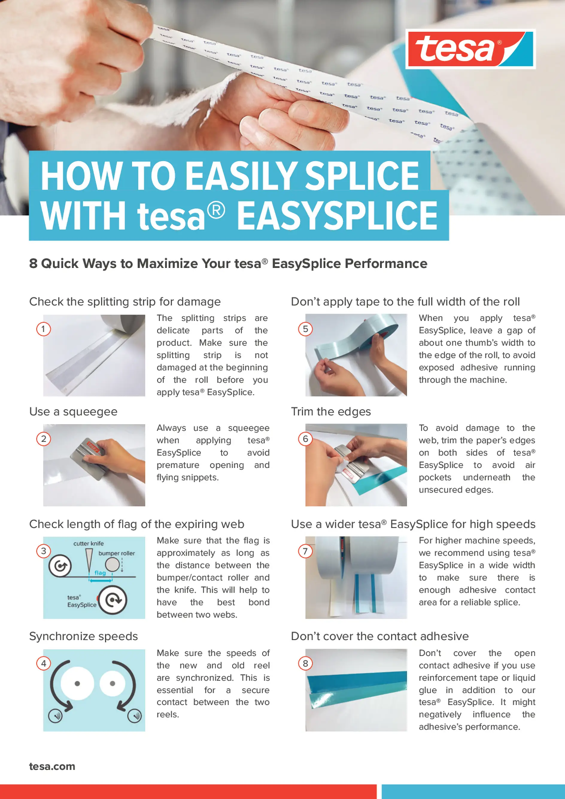 8 einfache Möglichkeiten, die Qualität Ihrer Ansatzverklebung mit tesa® EasySplice zu maximieren