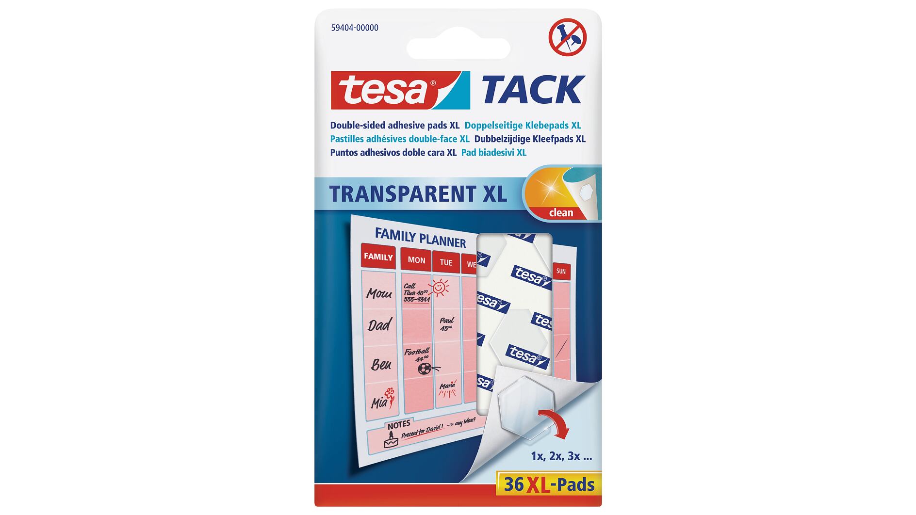 tesa® 59400 Tack Double Sided Adhesive Pads Transparent Pack Of 60