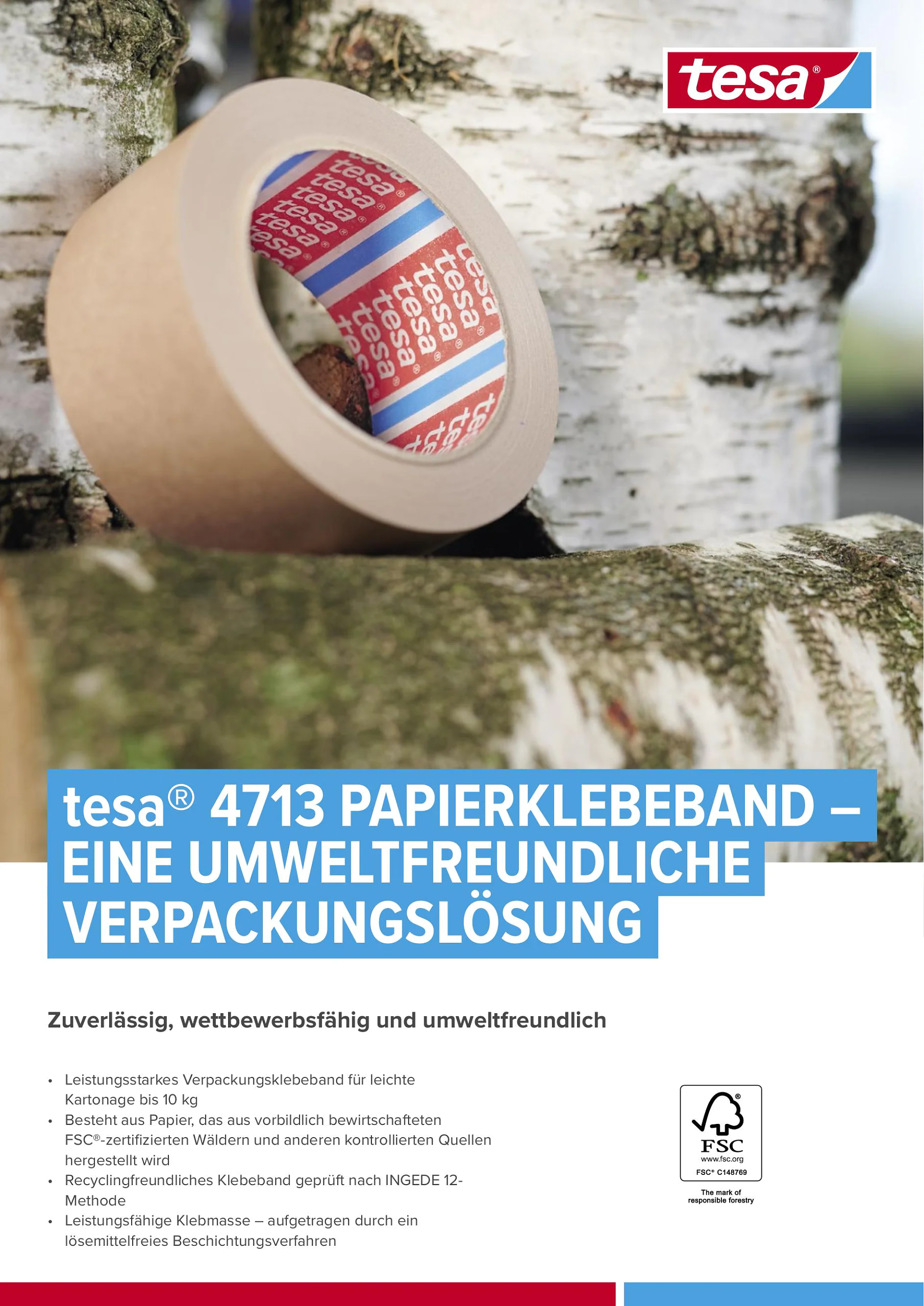 tesa® 4713 Papierklebeband - eine umweltfreundliche Verpackungslösung