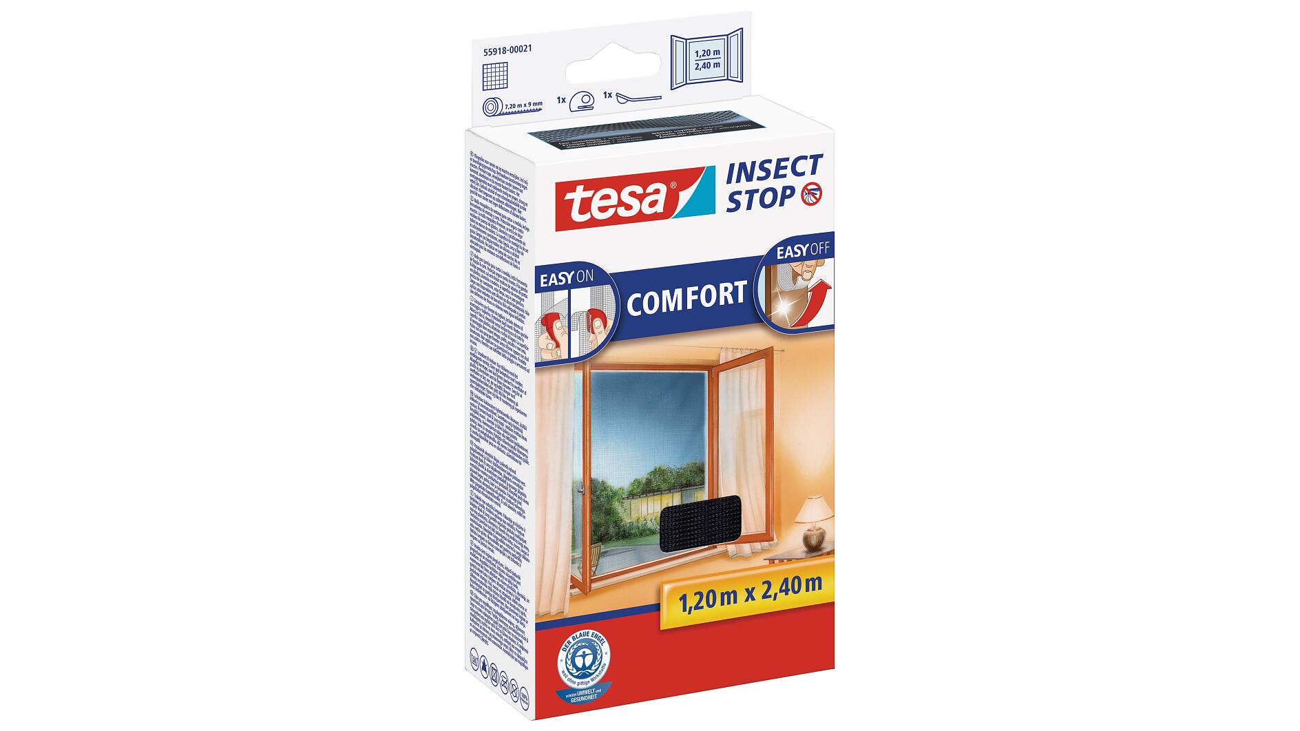 tesa® Insect Stop Fliegengitter COMFORT für bodentiefe Fenster - tesa