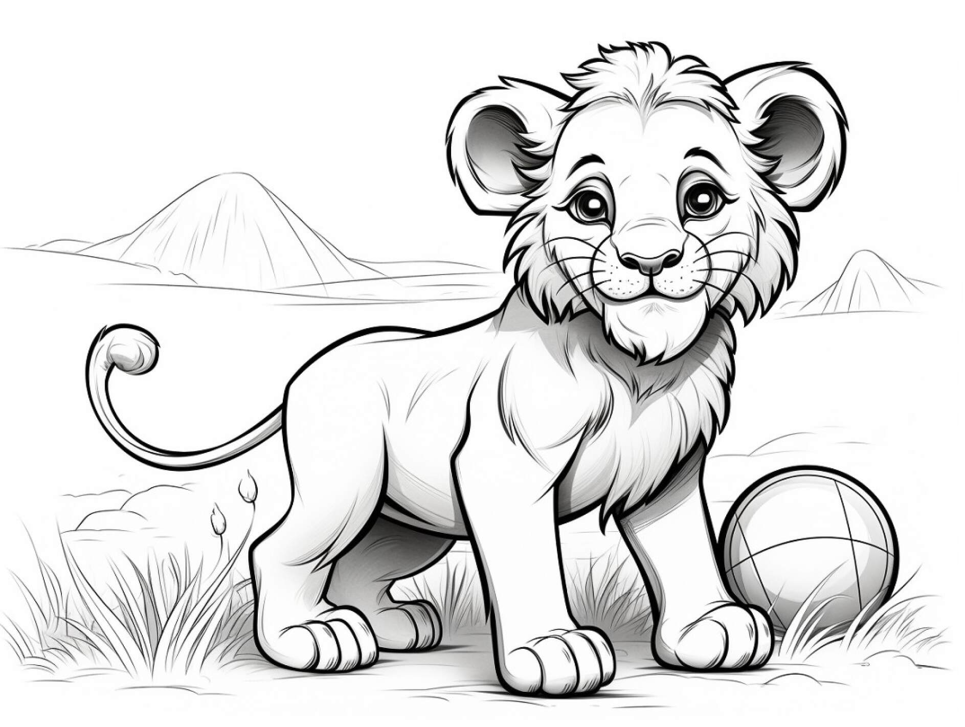 Ausmalbilder mit Löwen zum Download   Kostenlose Löwen Malvorlagen