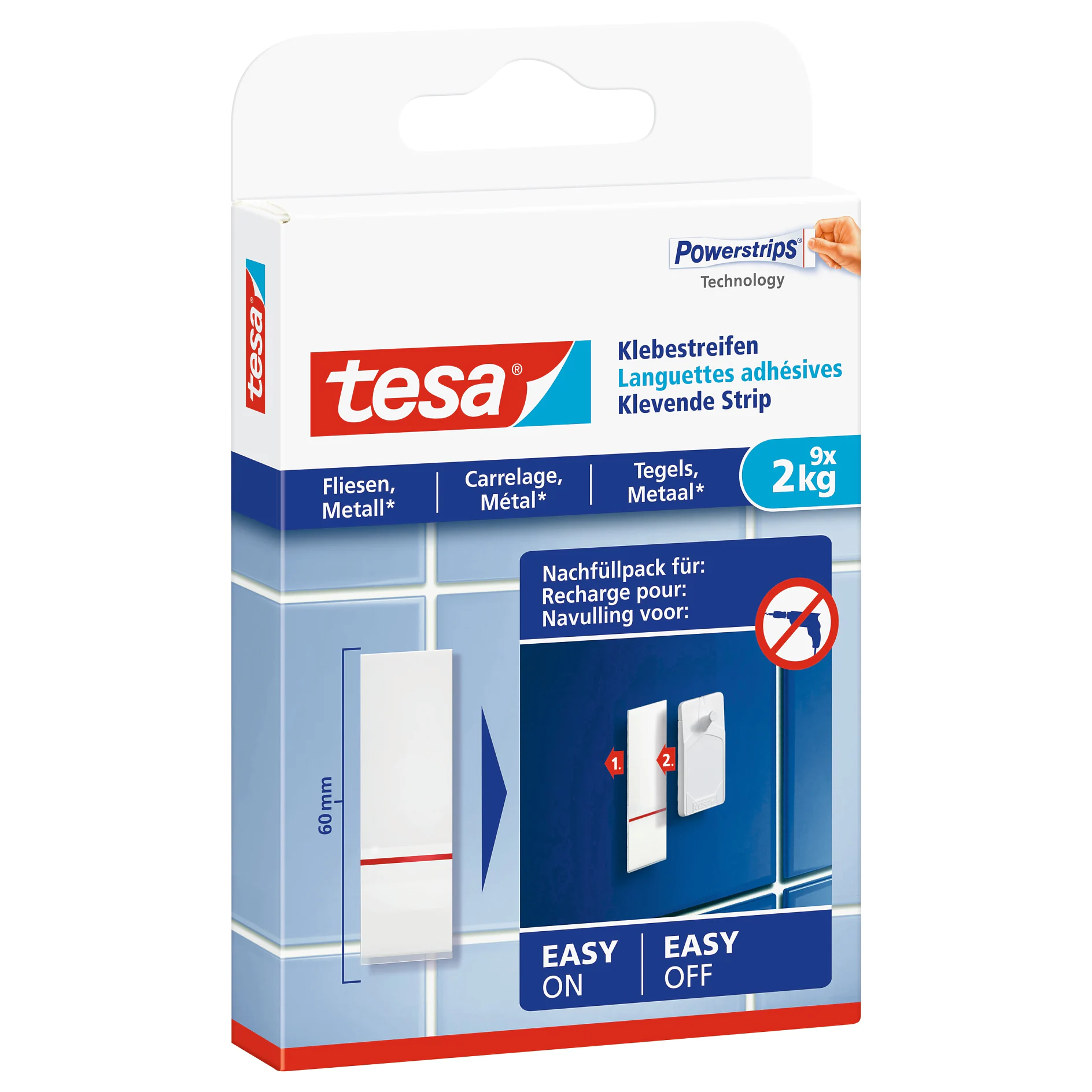 [en-en] tesa Smart Mounting System Adhesive Strips Tiles 2kg