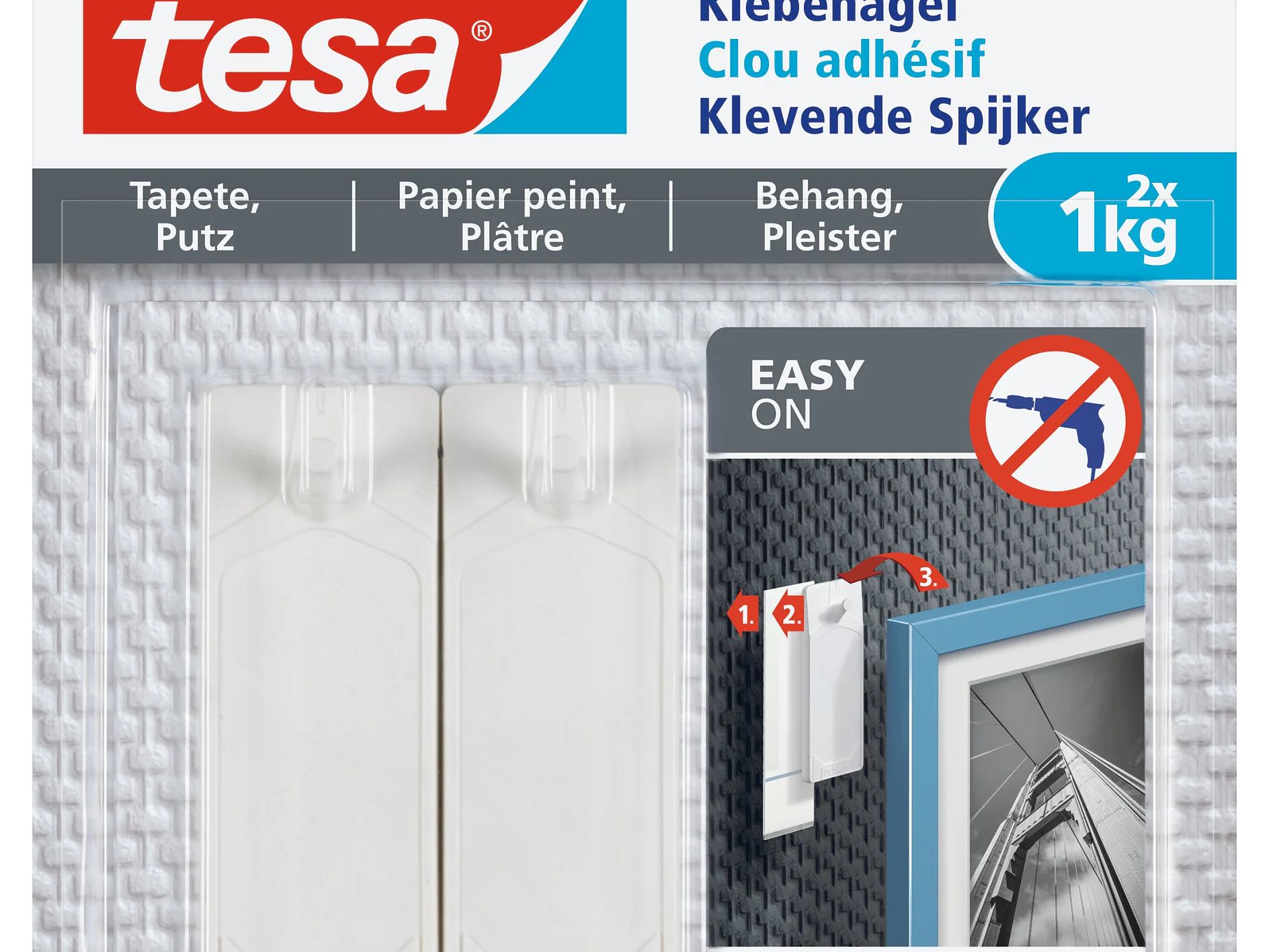 [en-en] tesa Smart Mounting System Adhesive Nail 1kg Wallpaper