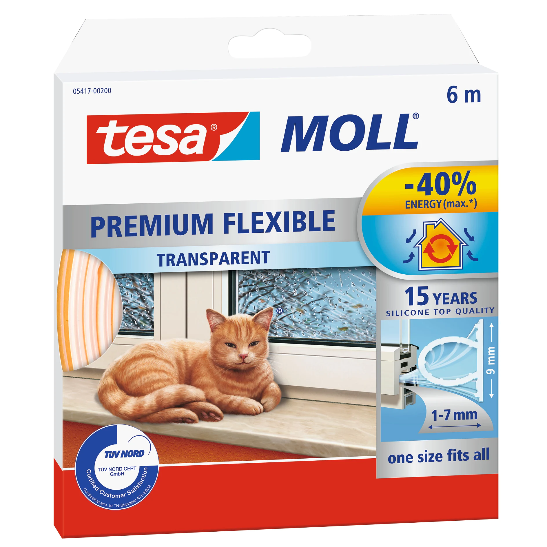 [en-en] tesamoll Premium Flexible white, 6m x 9x7mm