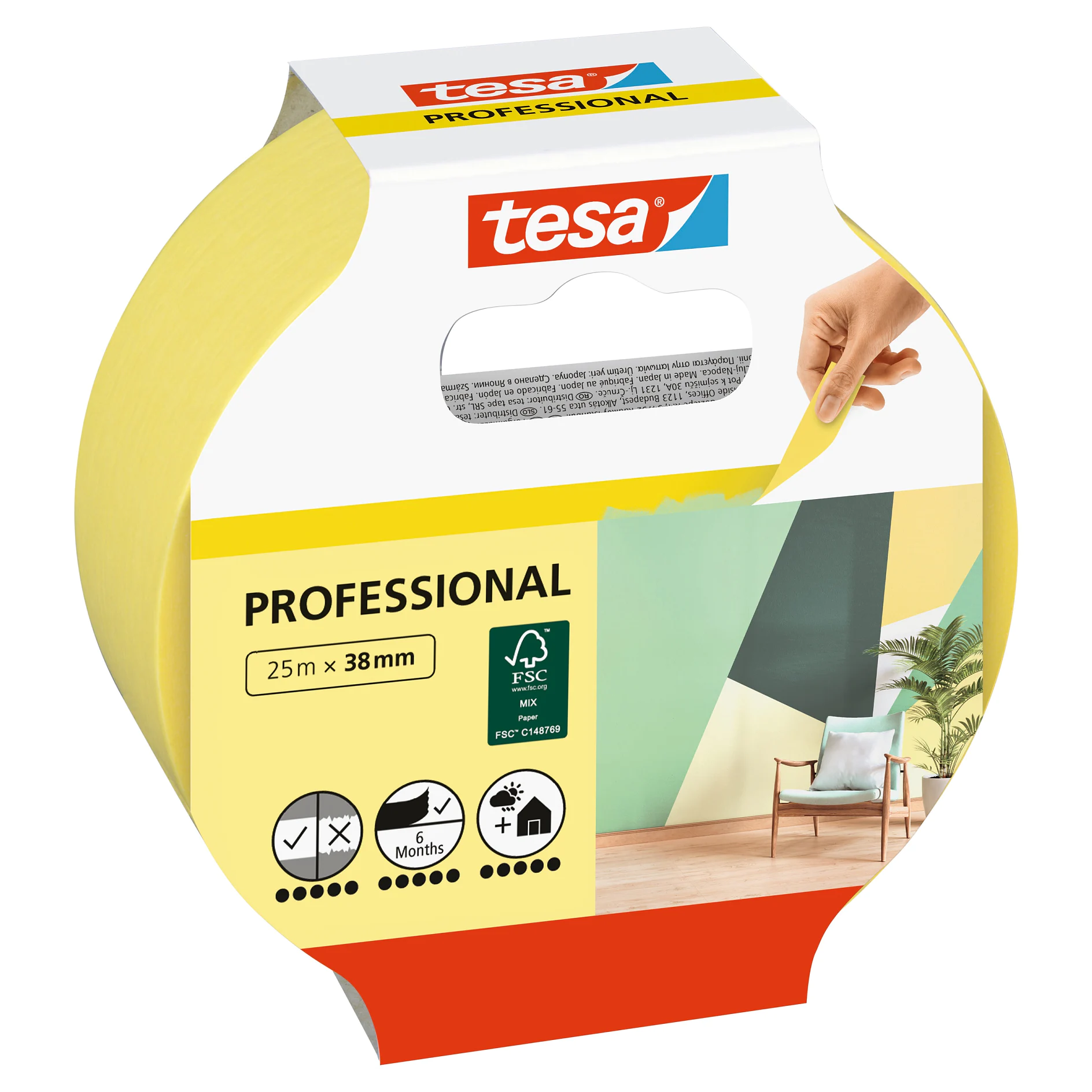 [en-en] tesa Masking&nbsp;Professional, 25m x 38mm