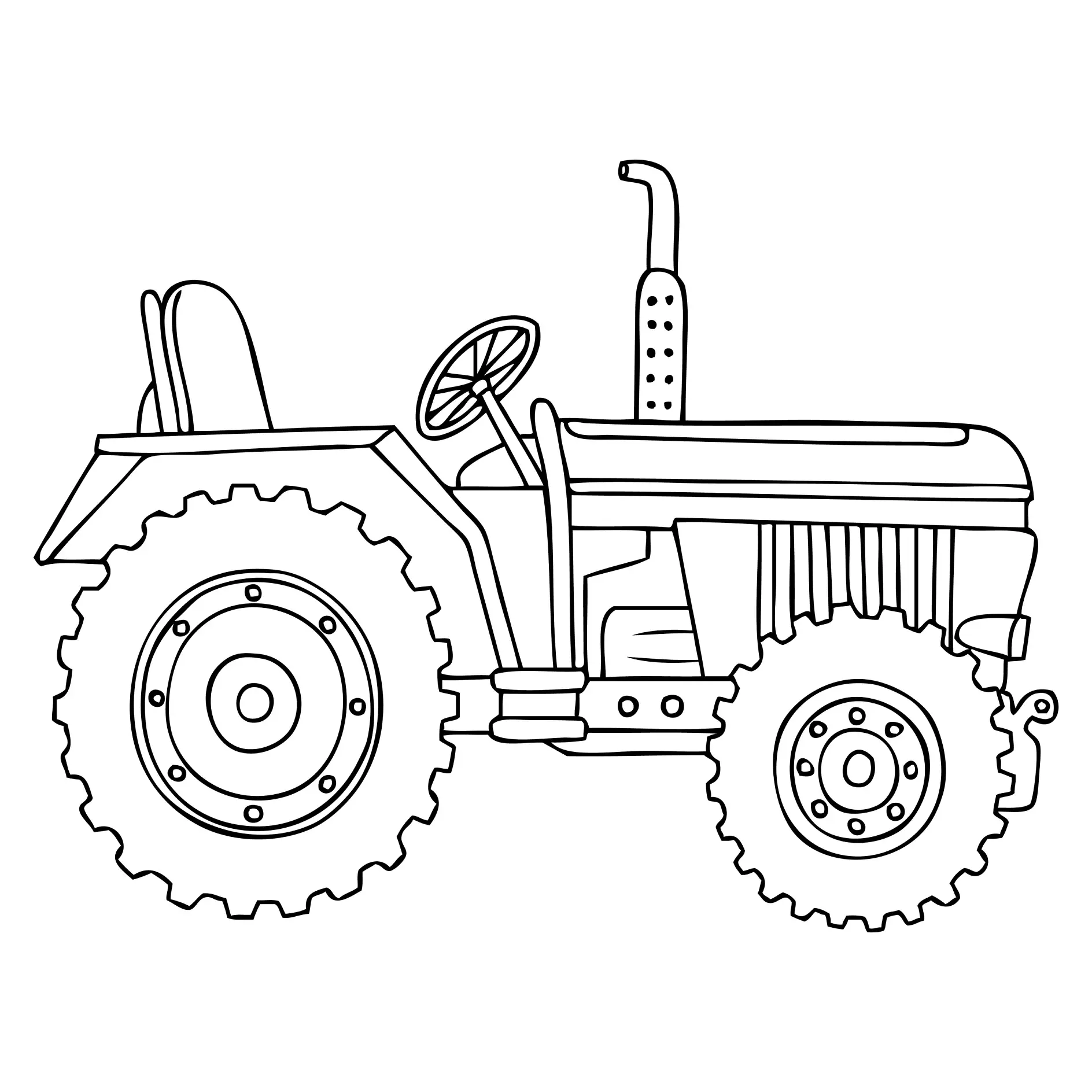 Ausmalbild Traktor klassisches Modell