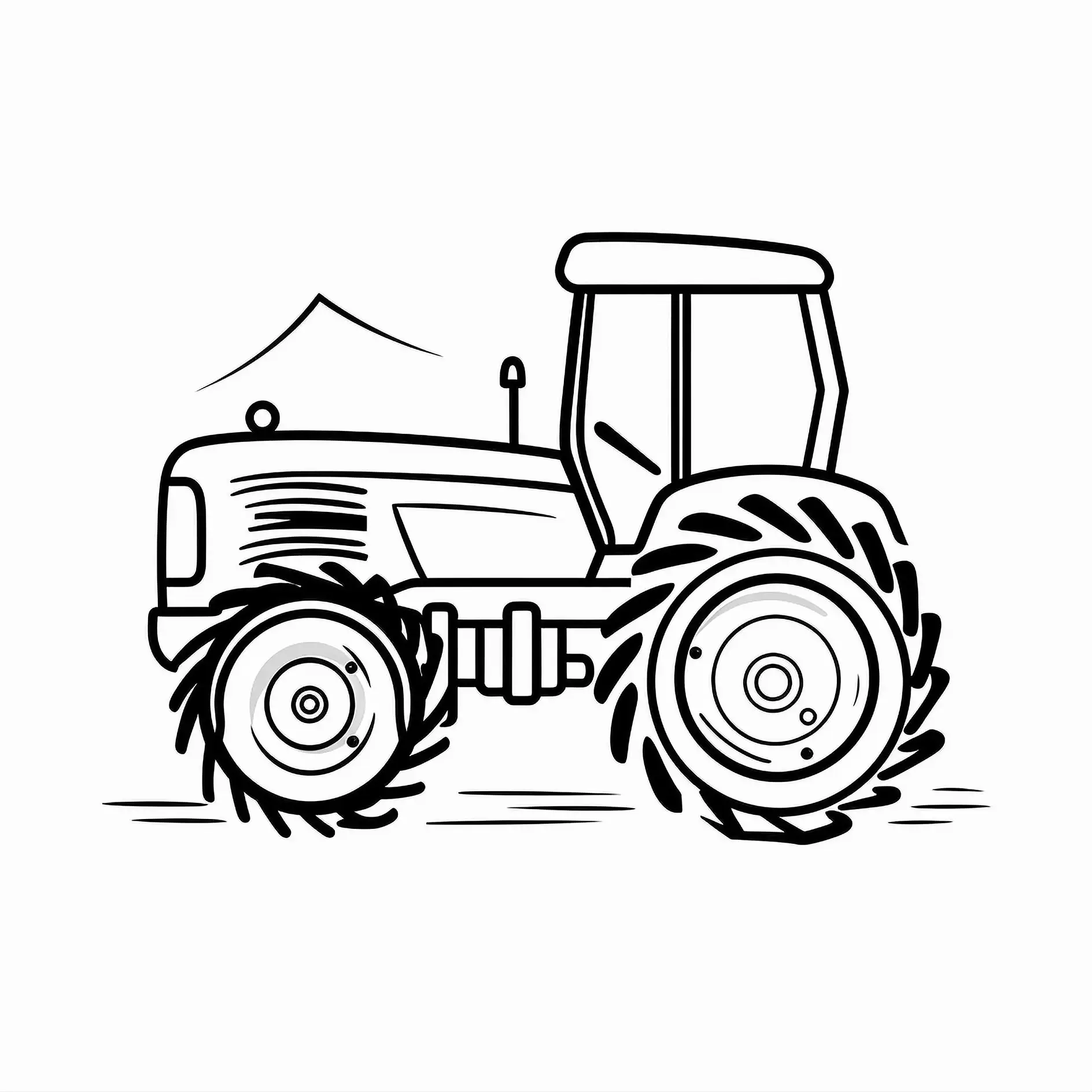 Ausmalbild Traktor Profilansicht