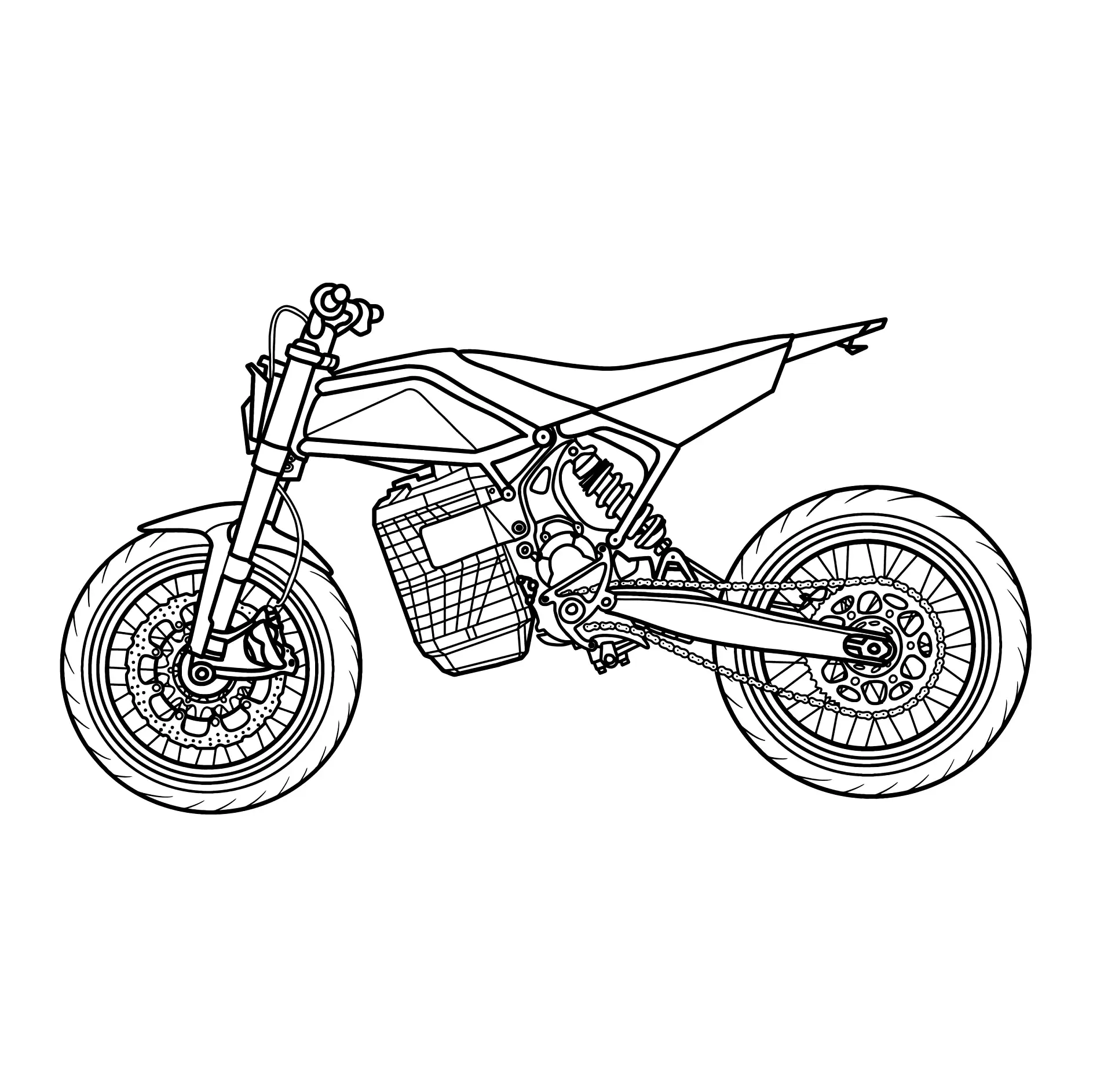 Ausmalbild Motorrad Dirtbike Style
