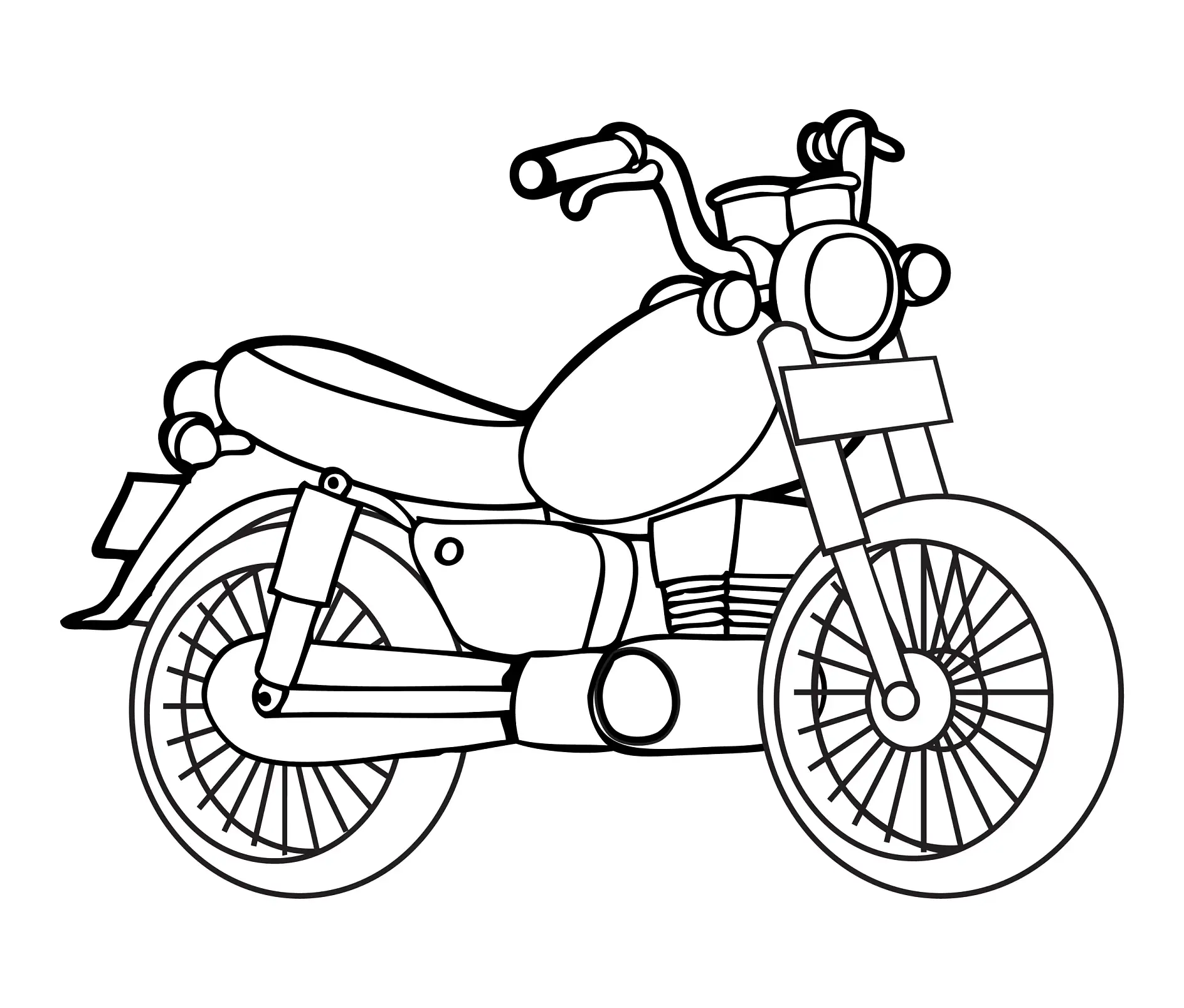 Ausmalbild Motorrad einfach