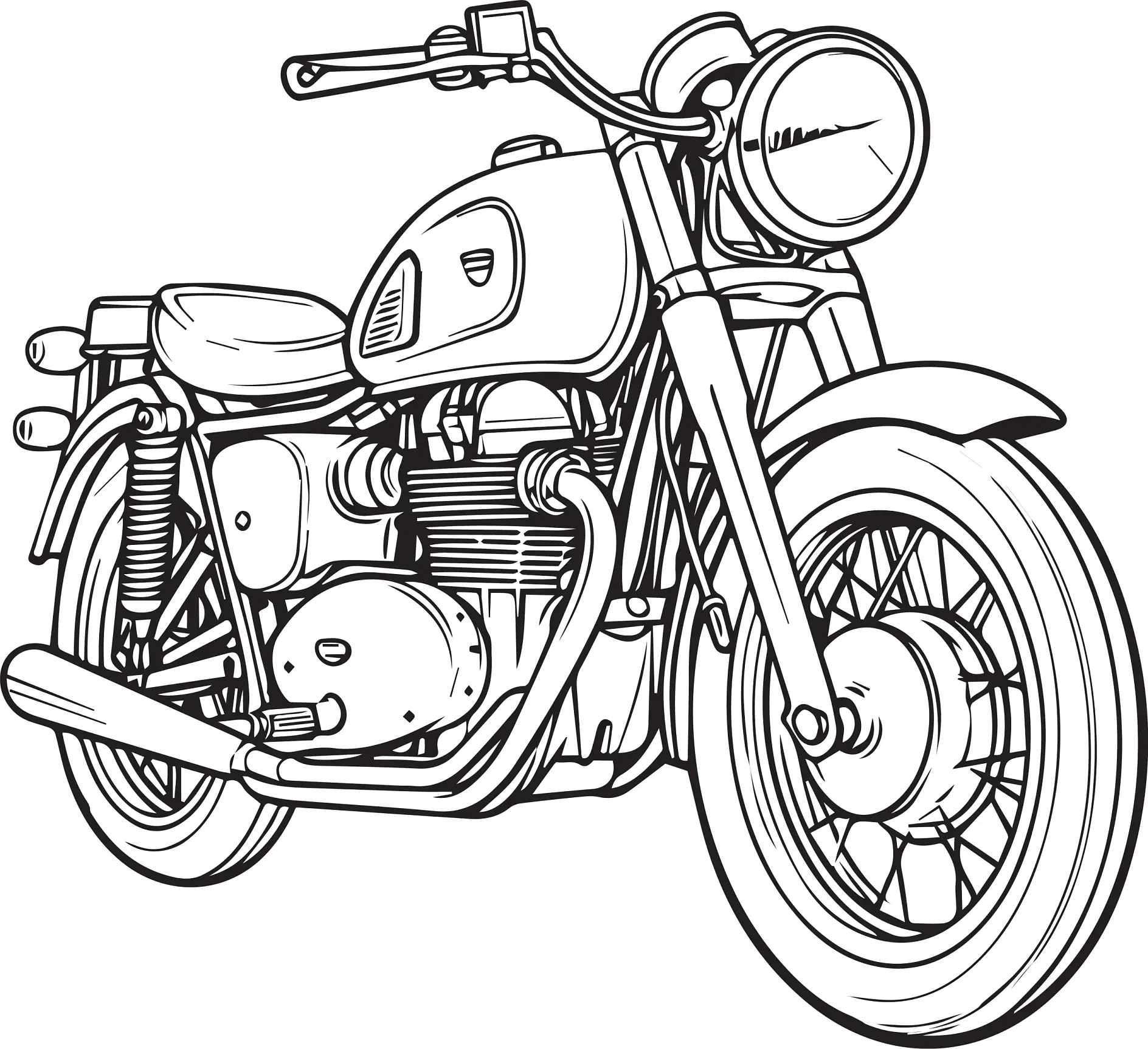 Ausmalbild Motorrad Vintage