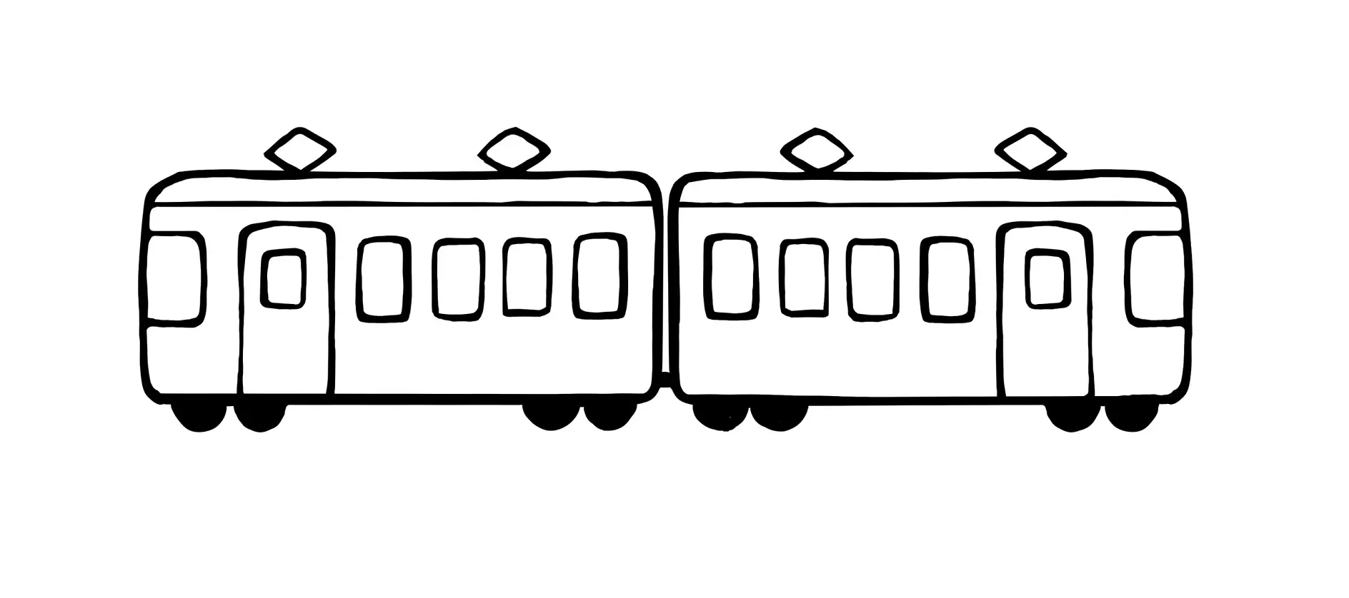 Ausmalbild Züge minimalistisch