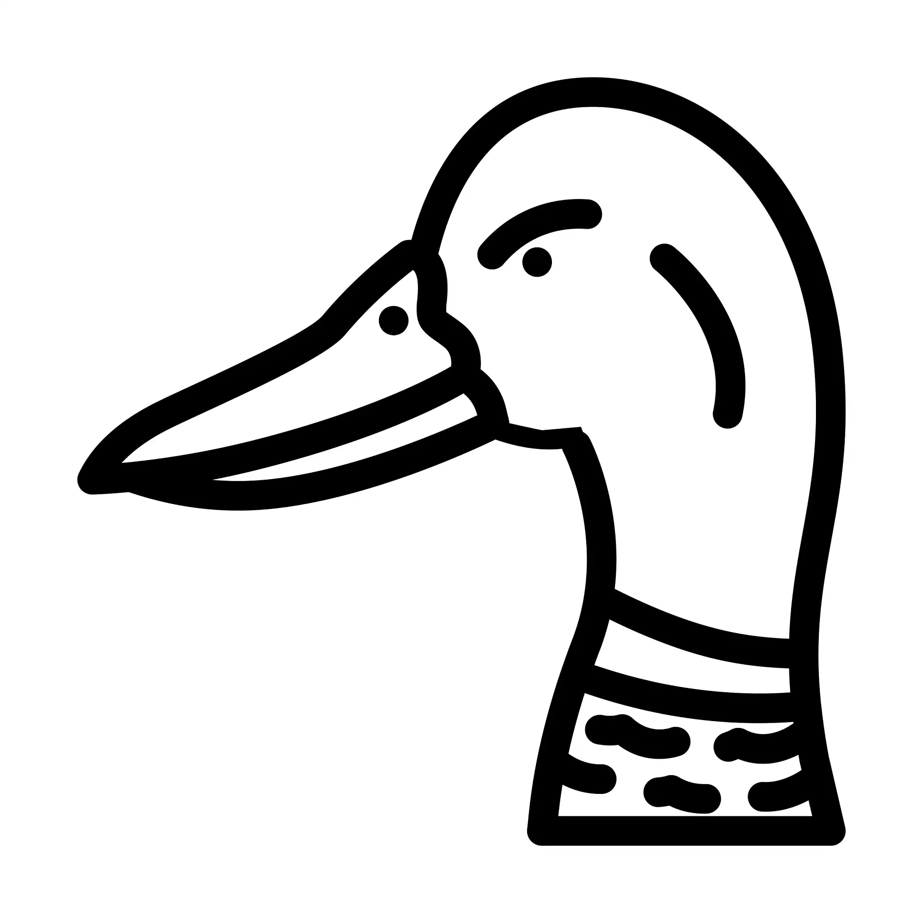 Ausmalbild Entenkopf in Profilansicht
