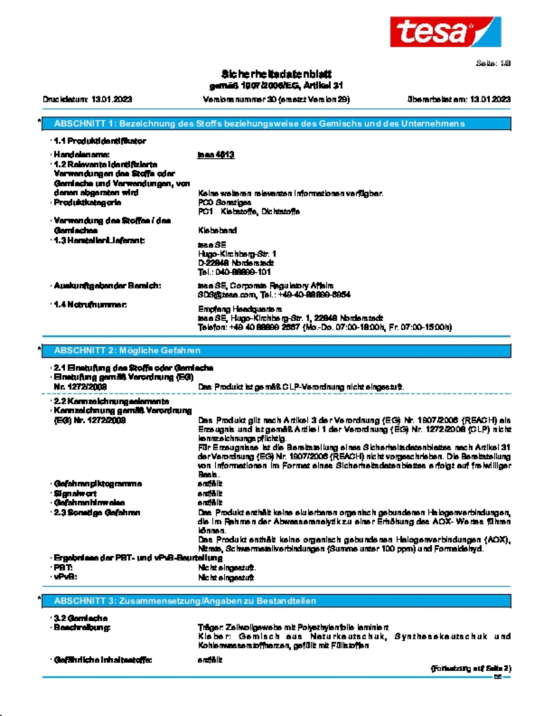 Safety data sheet_tesa® Professional 04613_de-DE_v30