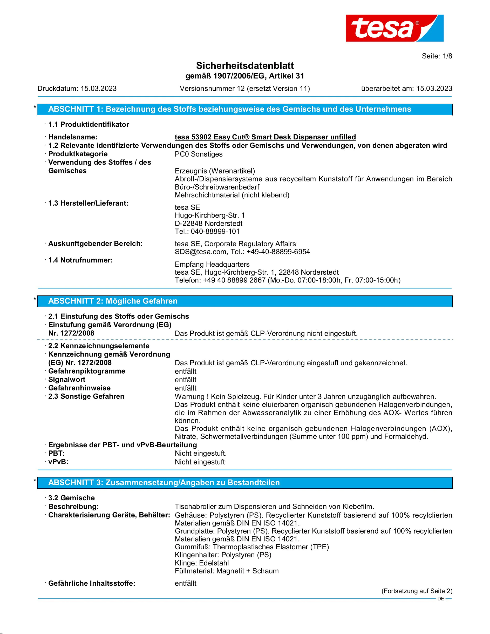 Safety data sheet_tesa® Easy Cut 53902_de-DE_v12