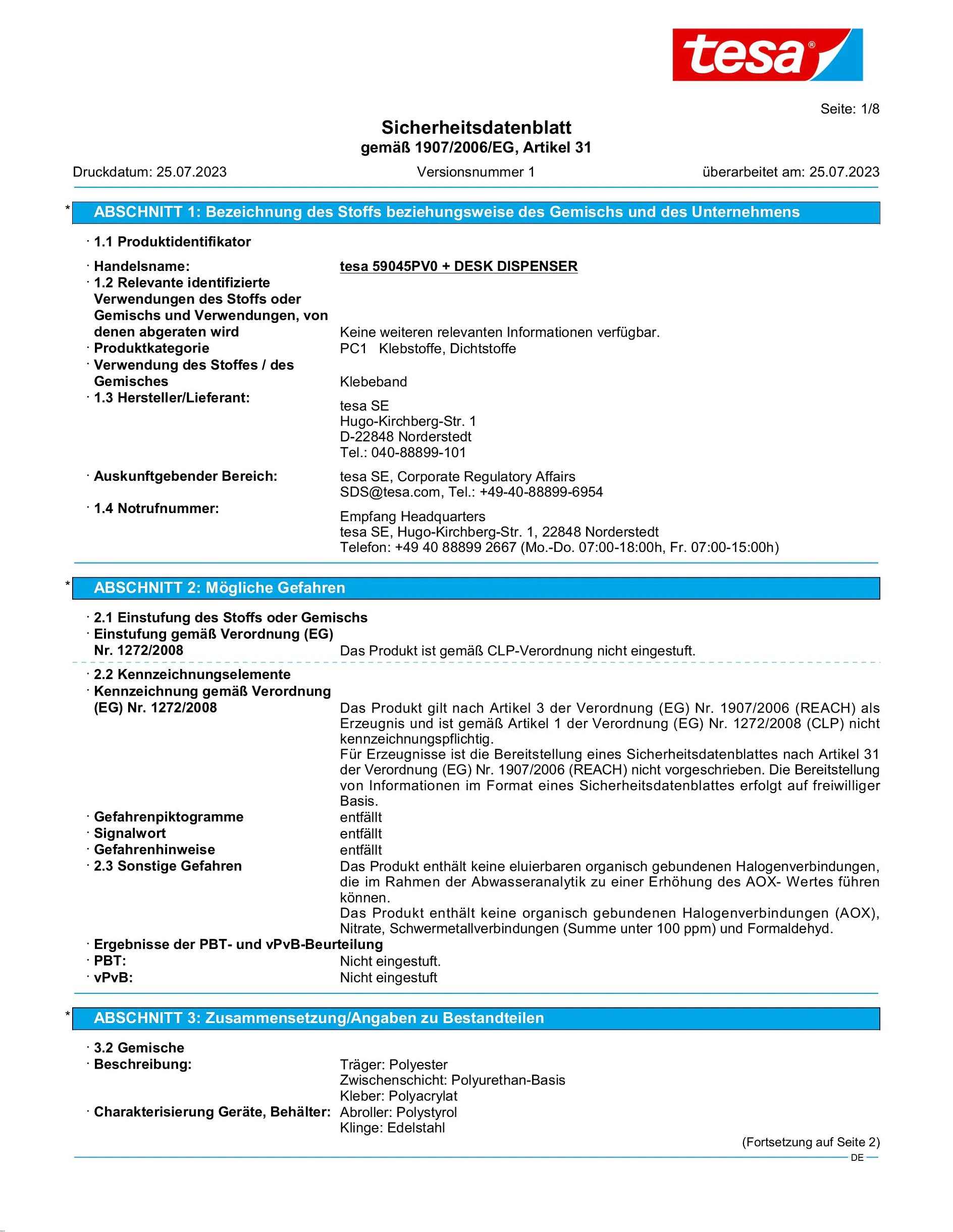 Safety data sheet_tesafilm® 59045_de-DE_v1