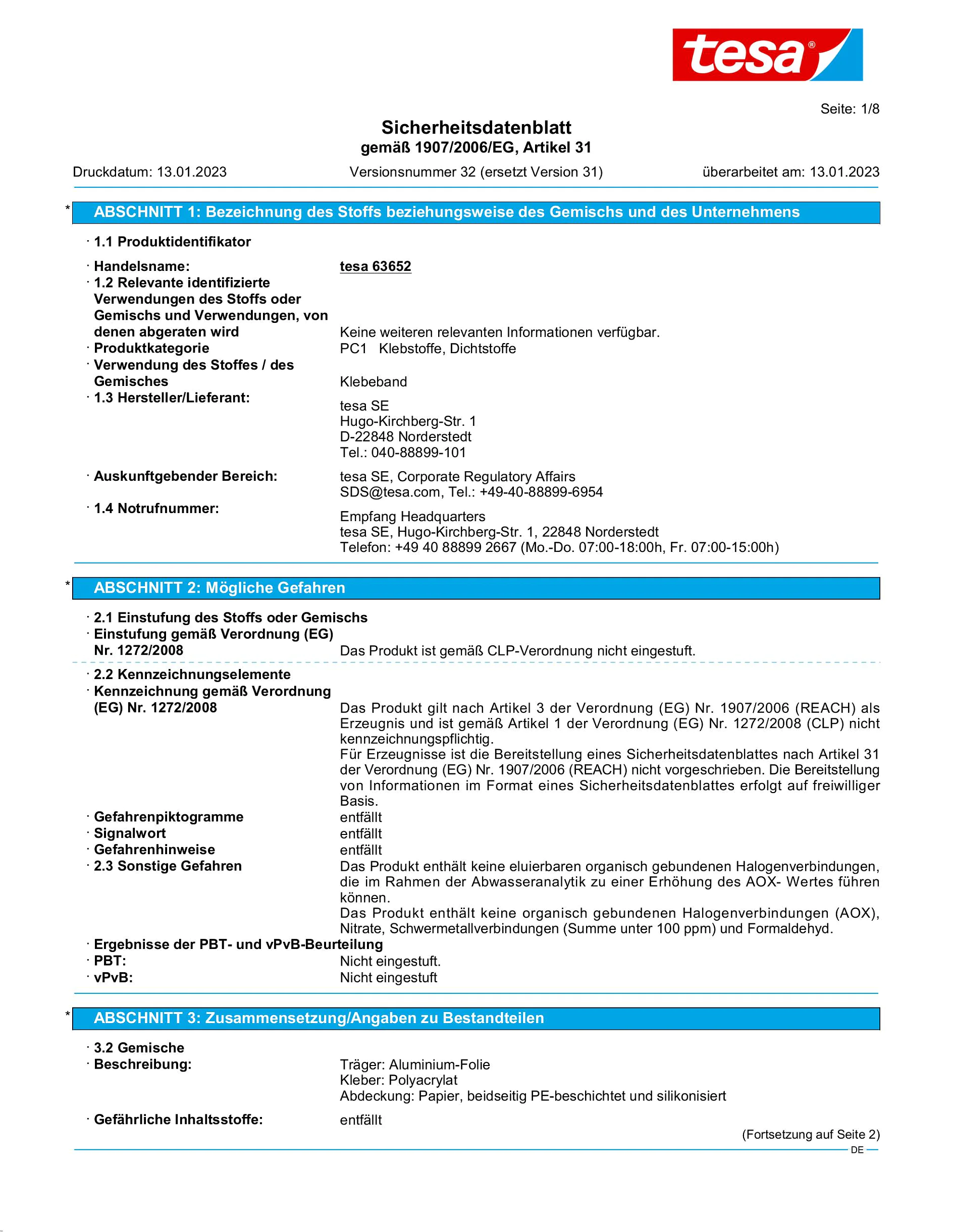 Safety data sheet_tesa® Professional 63652_de-DE_v32