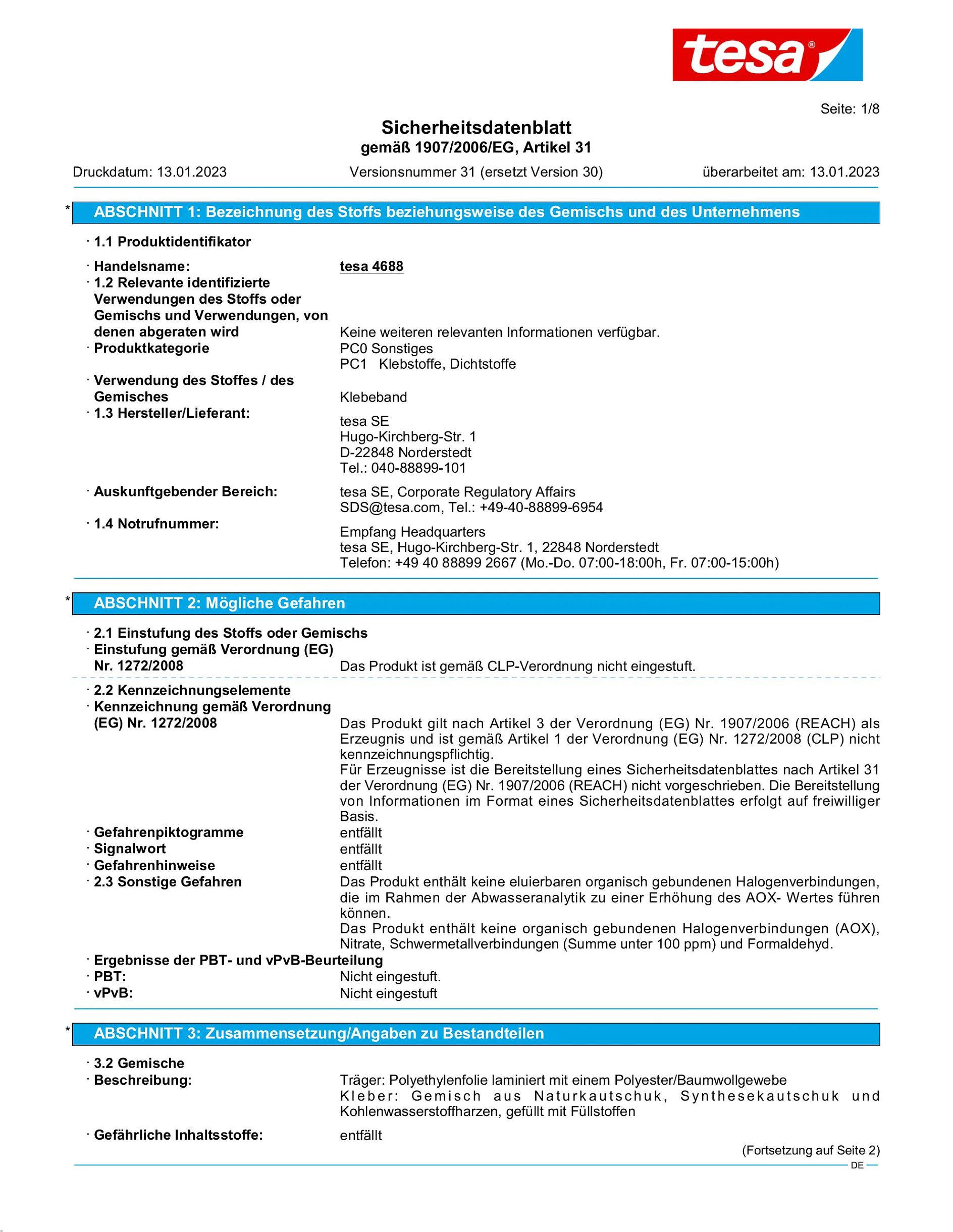 Safety data sheet_tesa® Professional 04688_de-DE_v31