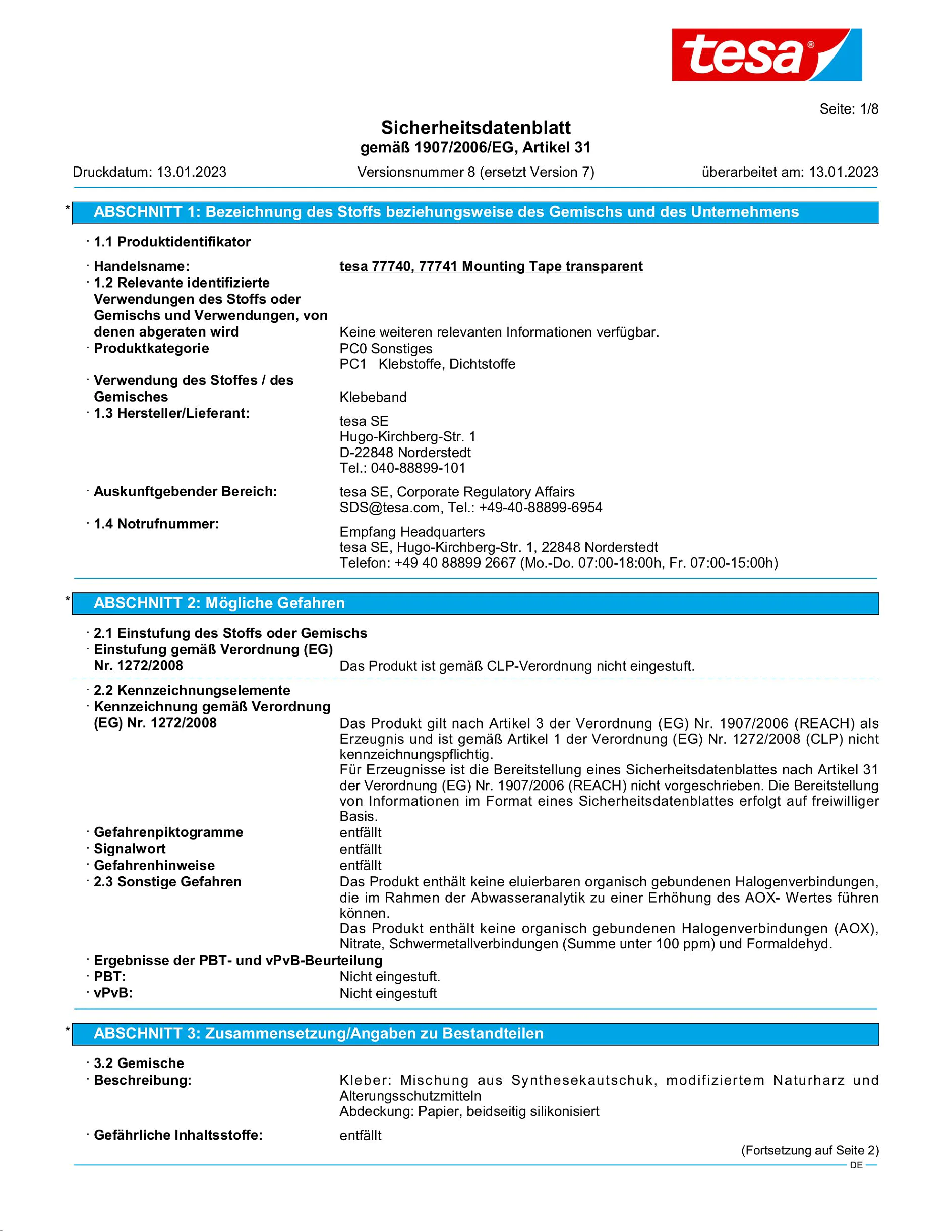 Safety data sheet_tesa® 77740_de-DE_v8