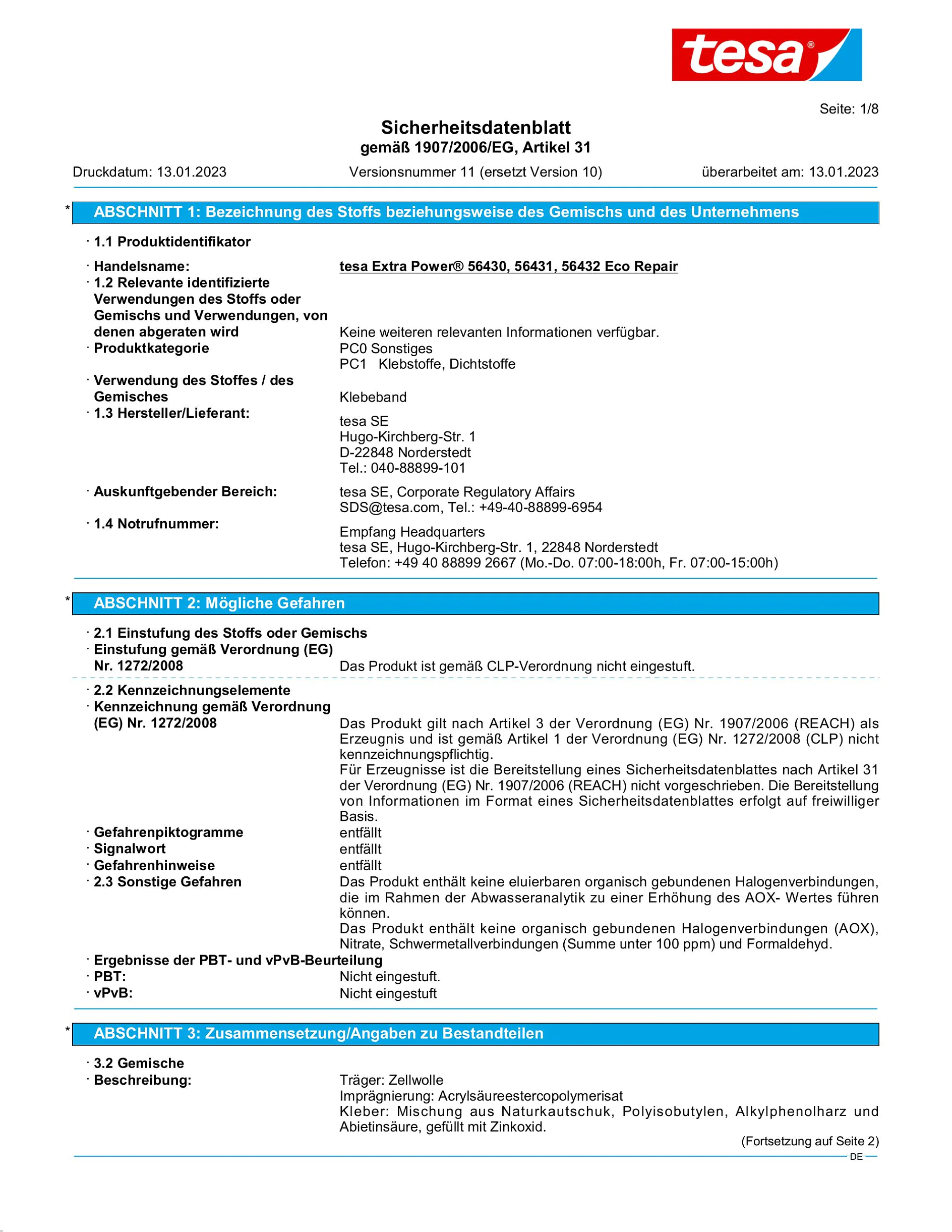 Safety data sheet_tesa® extra Power 56430_de-DE_v11