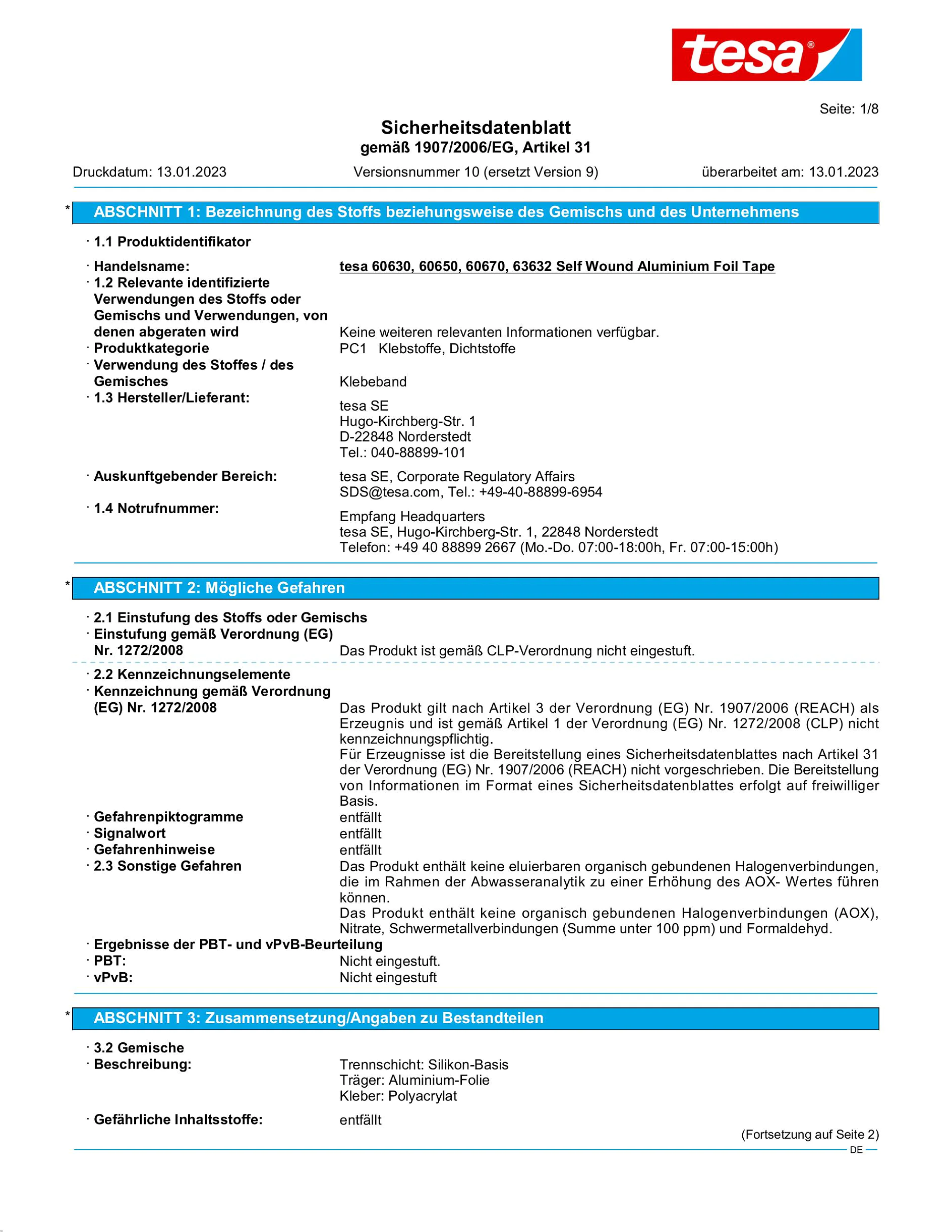 Safety data sheet_tesa® Professional 63632_de-DE_v10