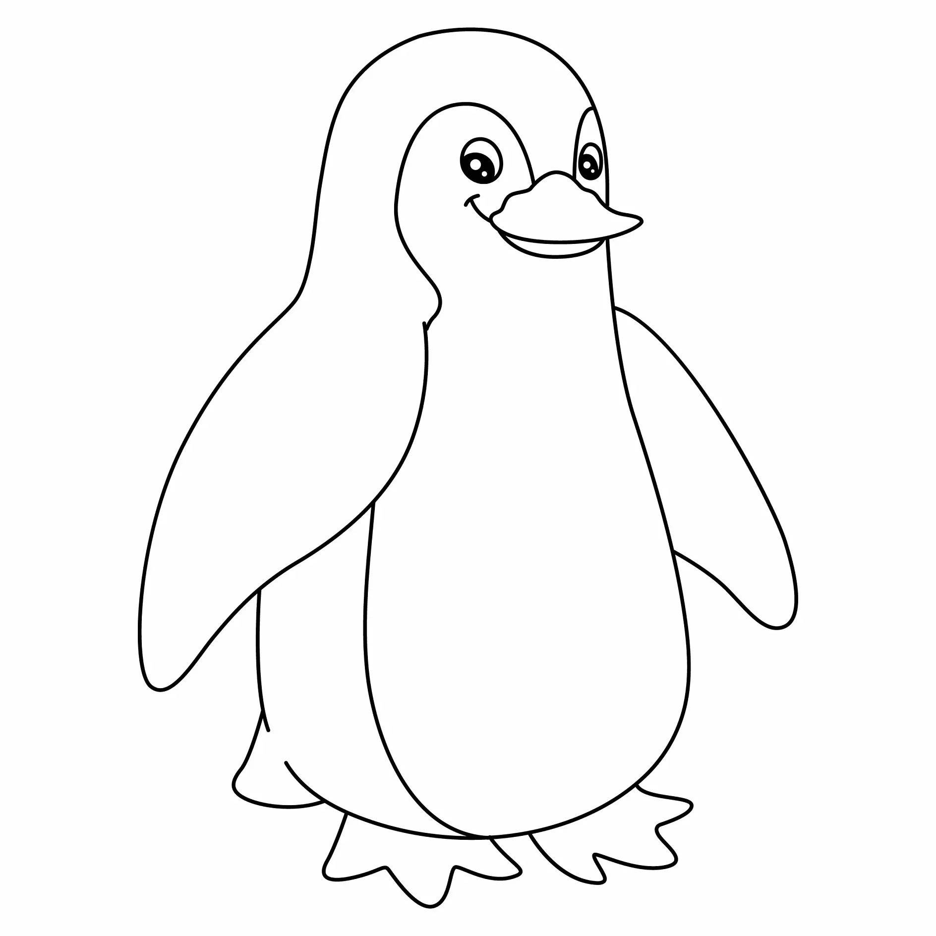 Ausmalbild Pinguin lächelnd