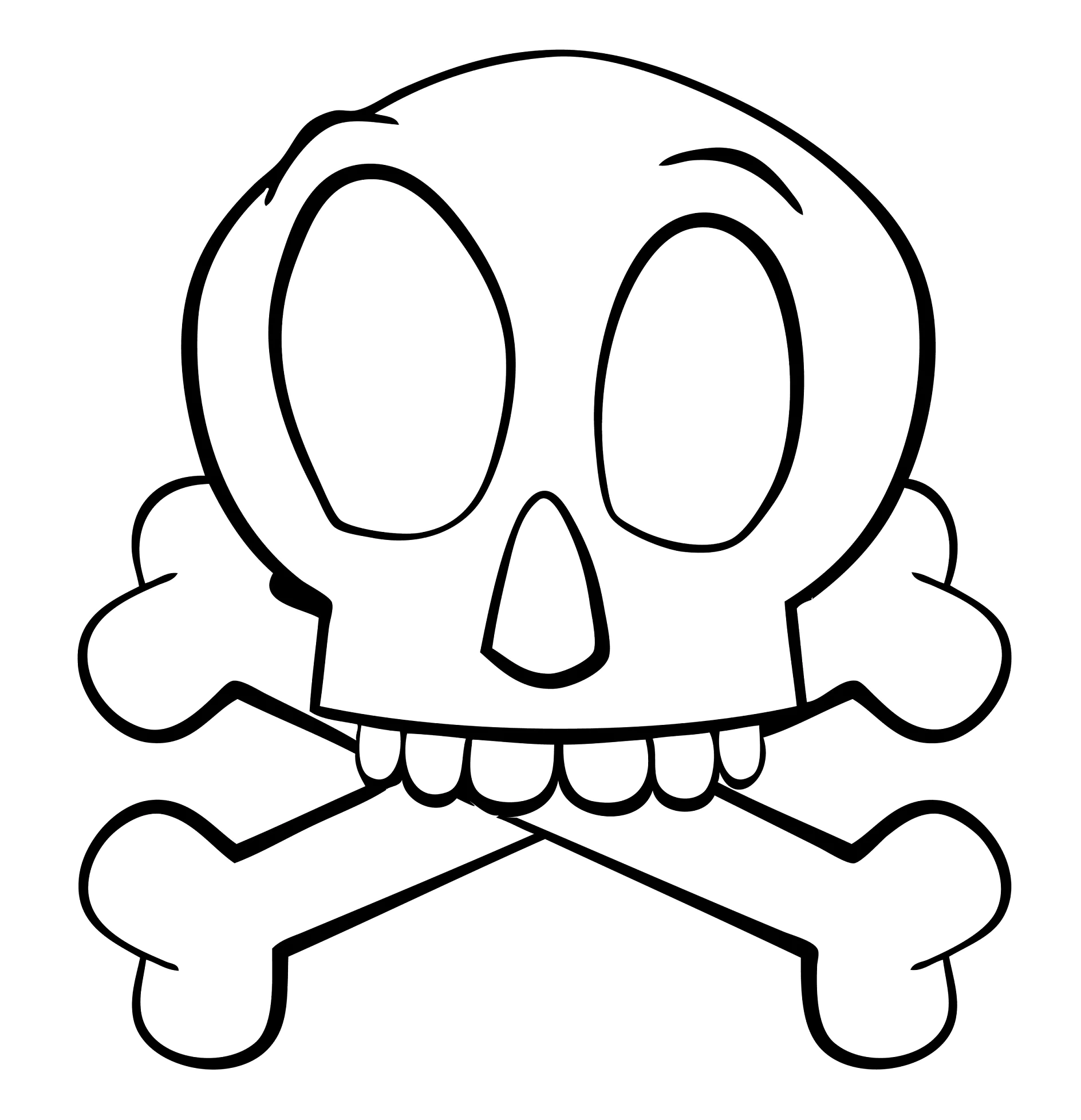 Cartoon Totenkopf mit großen Augen