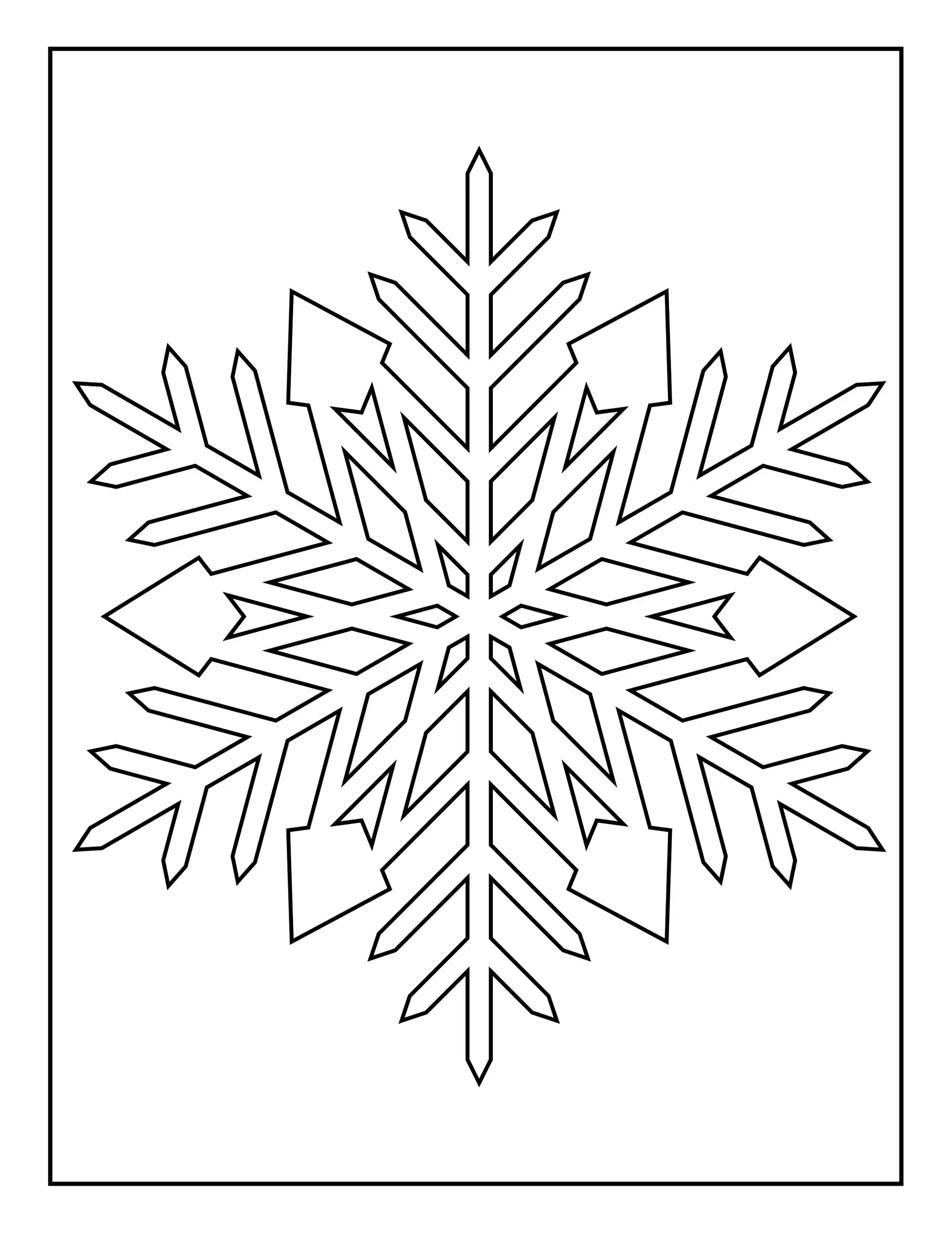 Große geometrische Schneeflocke mit geraden Linien