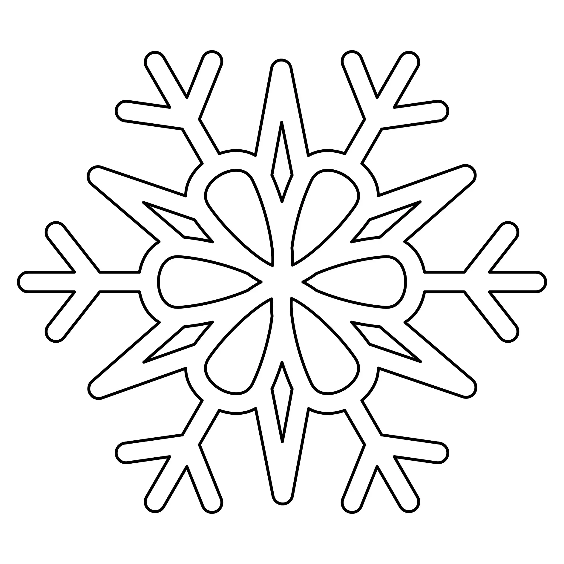 Schneeflocke mit geometrischen Linien und Ecken