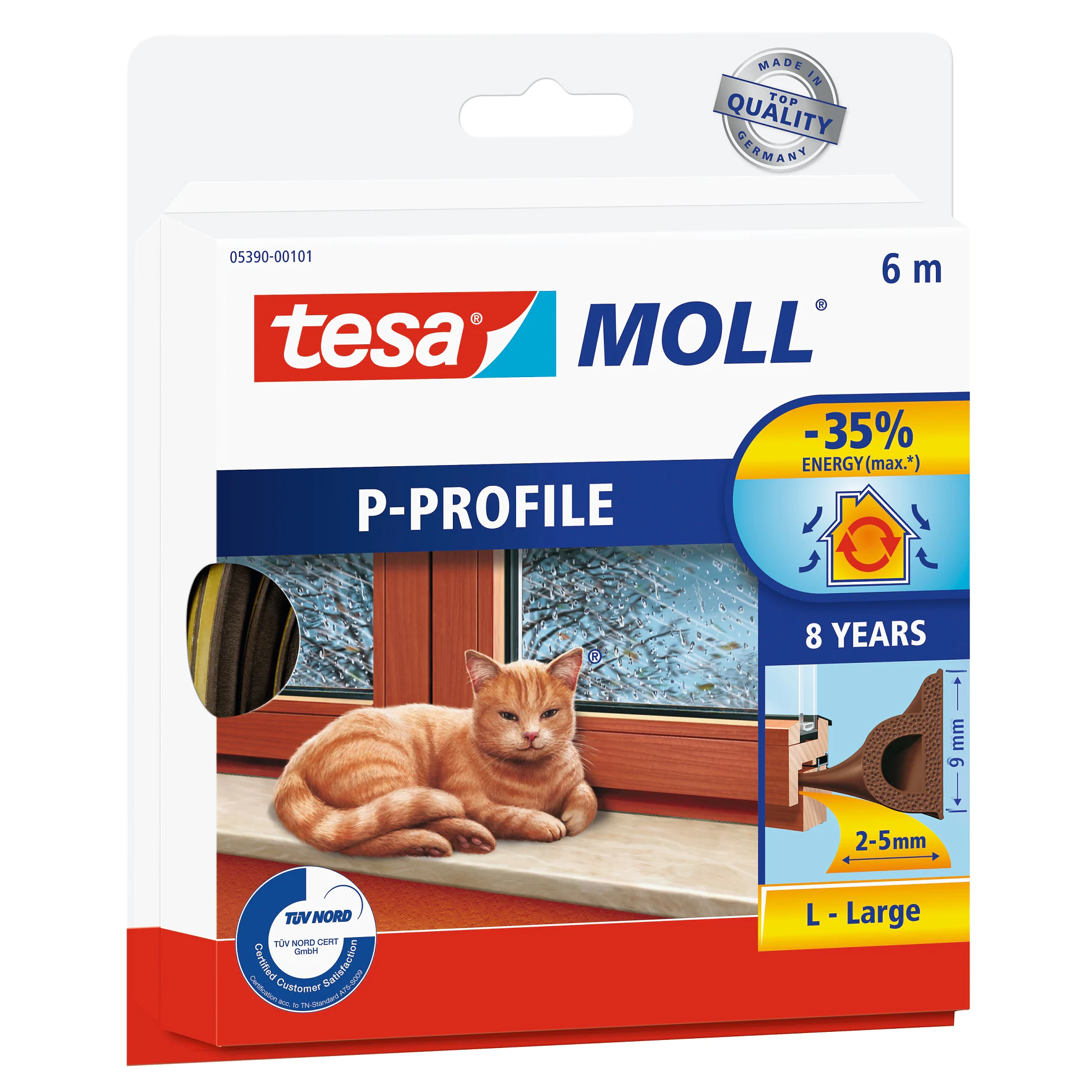 [en-en] tesamoll P-profile brown, 6m x 9mm