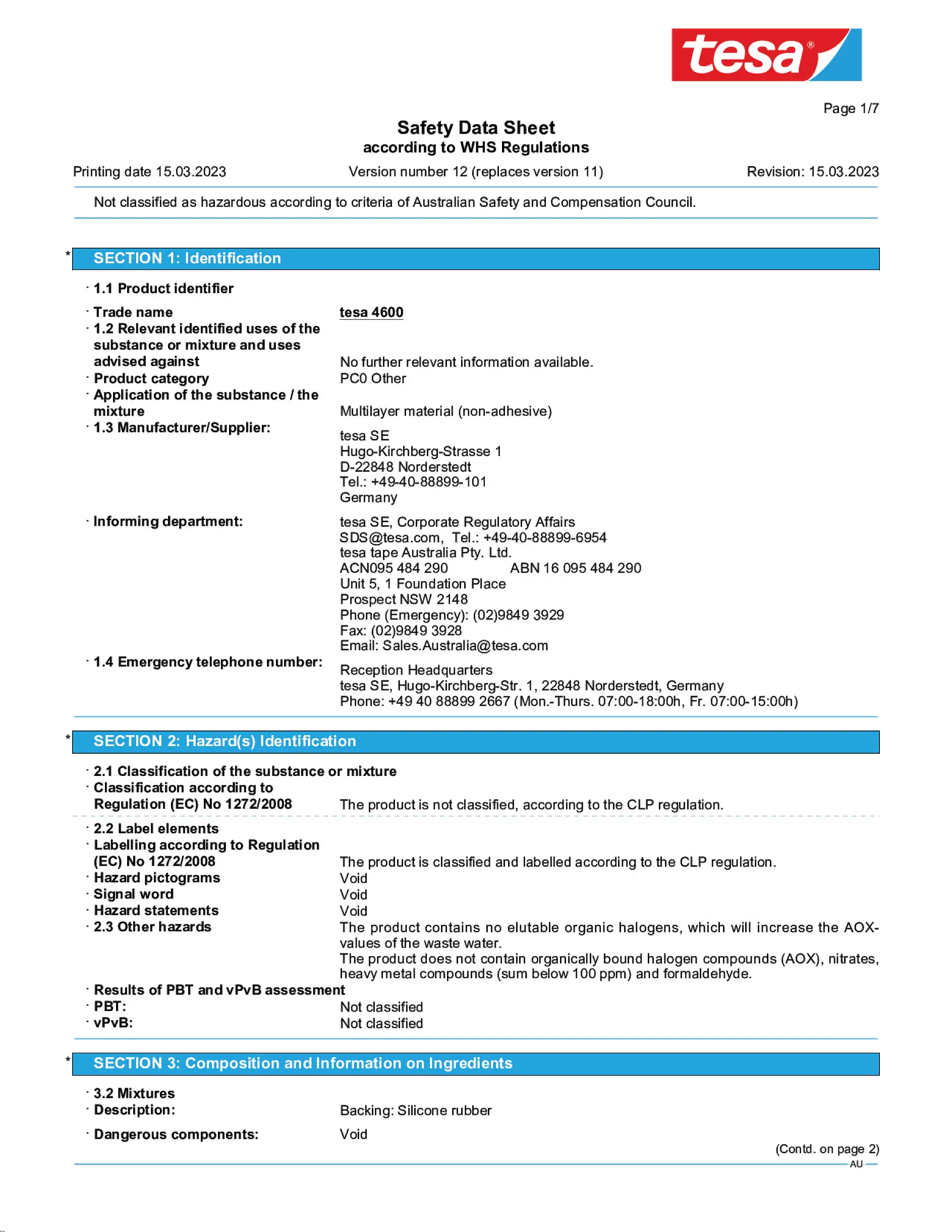 Safety data sheet_tesa® Professional 04600_en-AU_v12