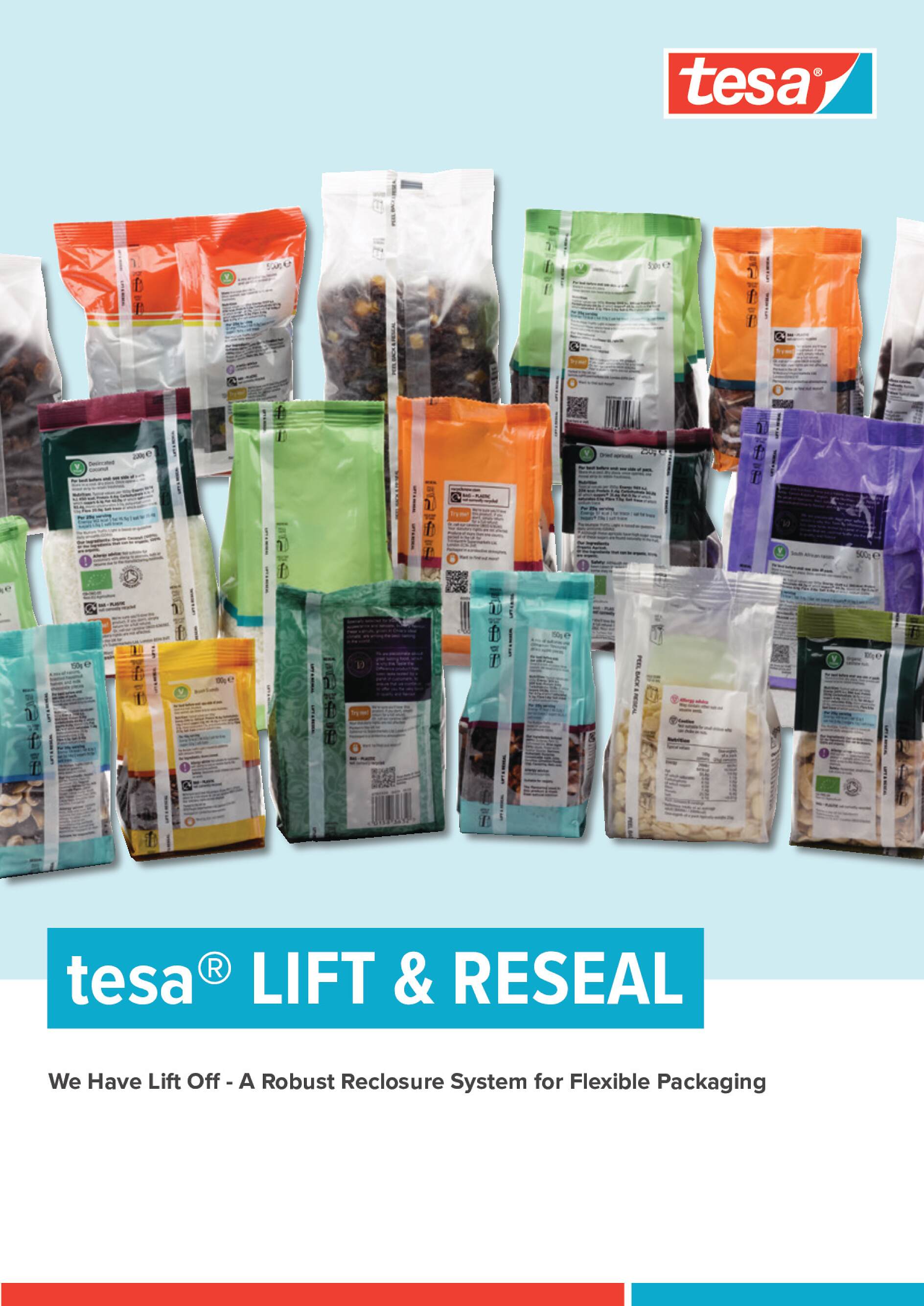 tesa Lift and Reseal Reclosure system for bags and packets