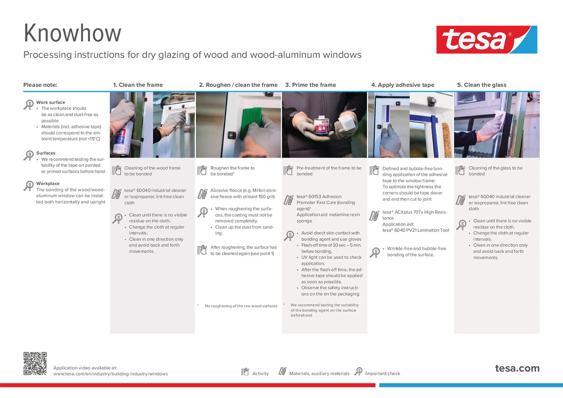 Application guide dry Glazing of wood windows with tesa 707x EN - 2024