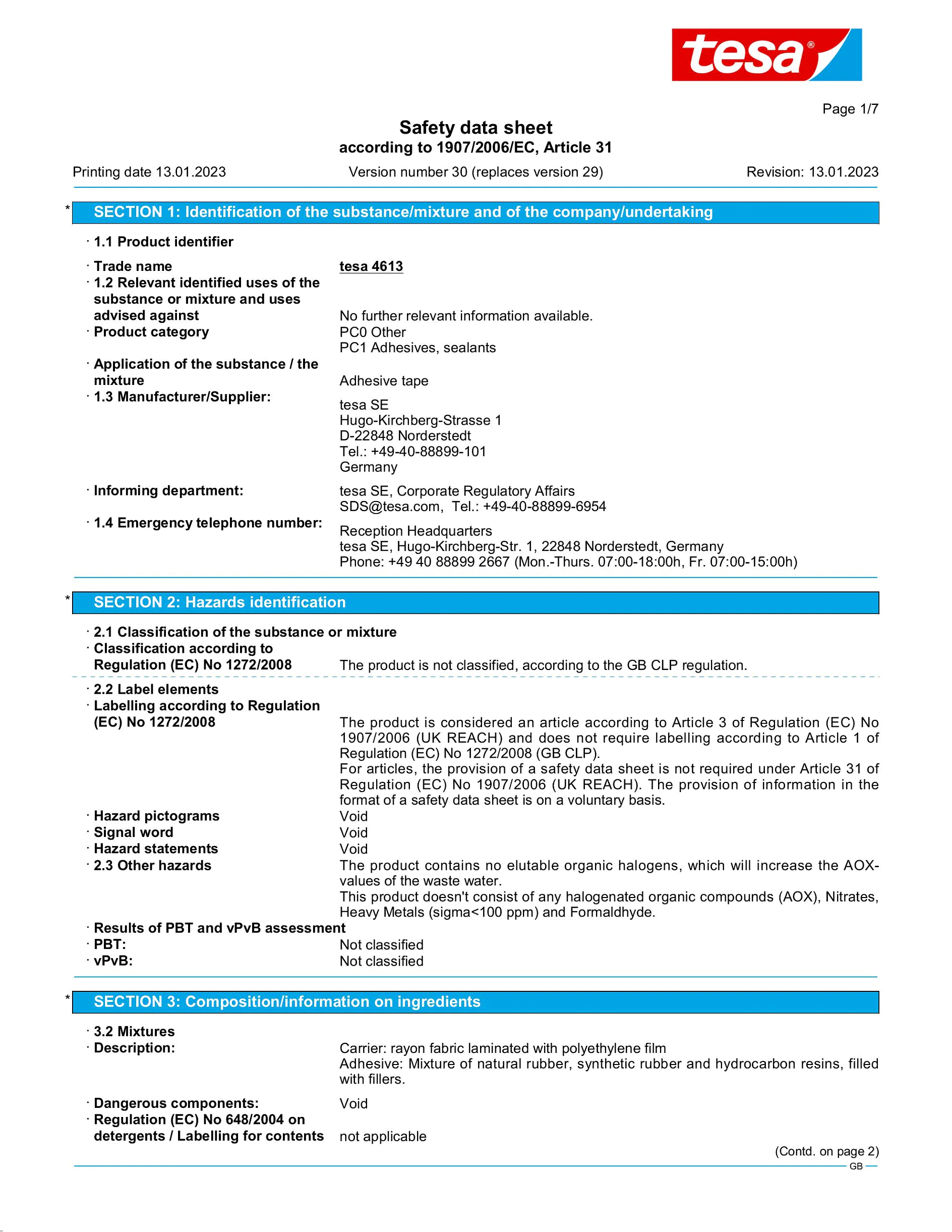 Safety data sheet_tesa® Professional 04613_en-GB_v30