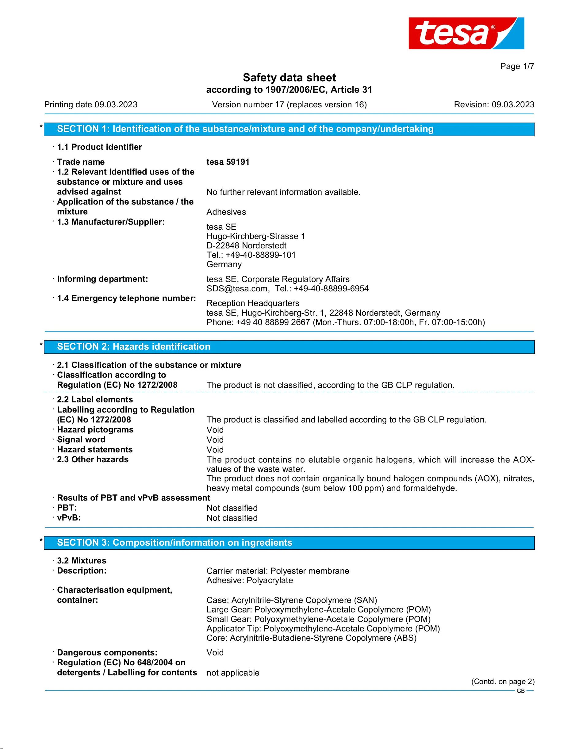 Safety data sheet_tesa® 59191_en-GB_v17