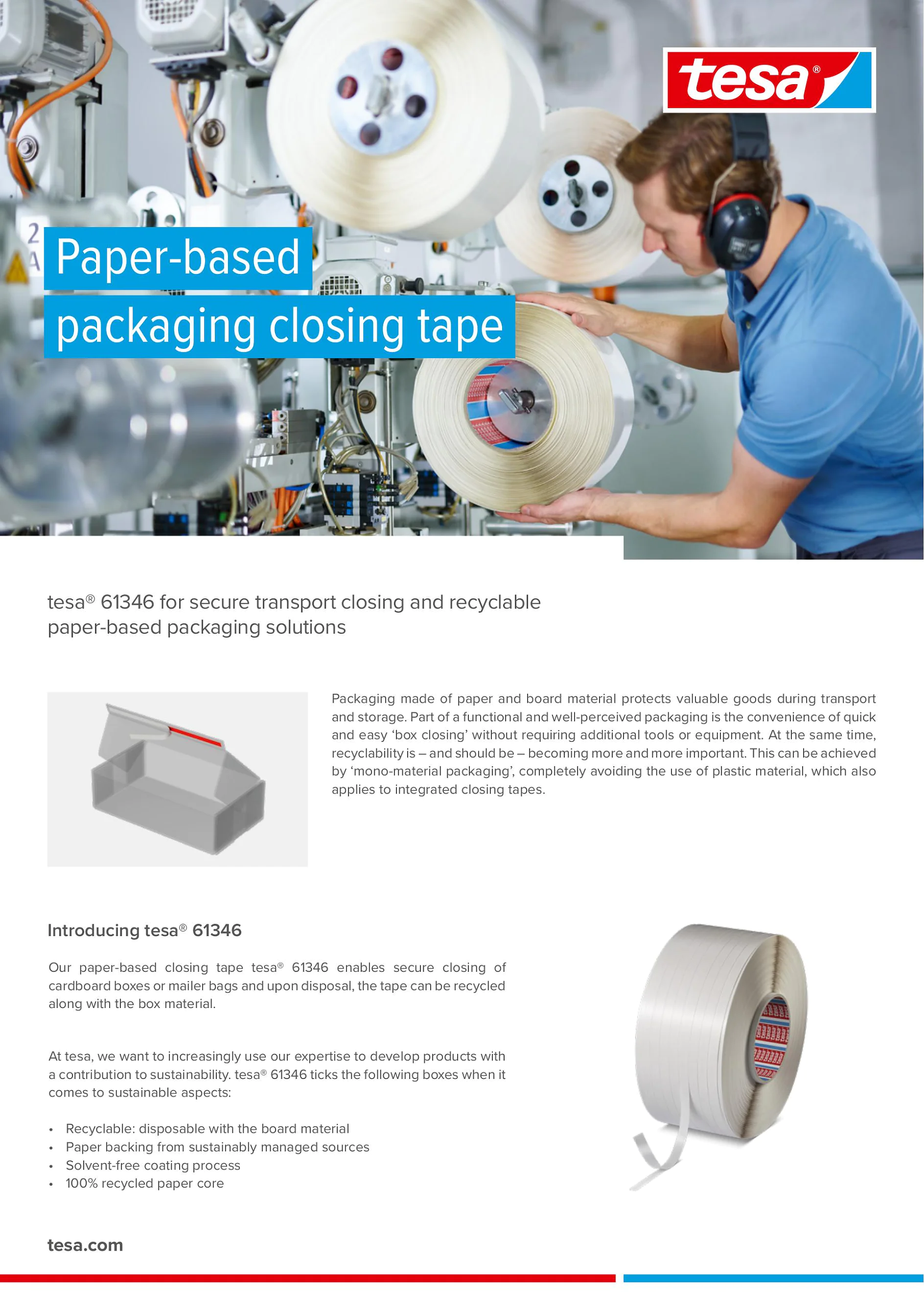 tesa® 61346 paper-based packaging closing tape