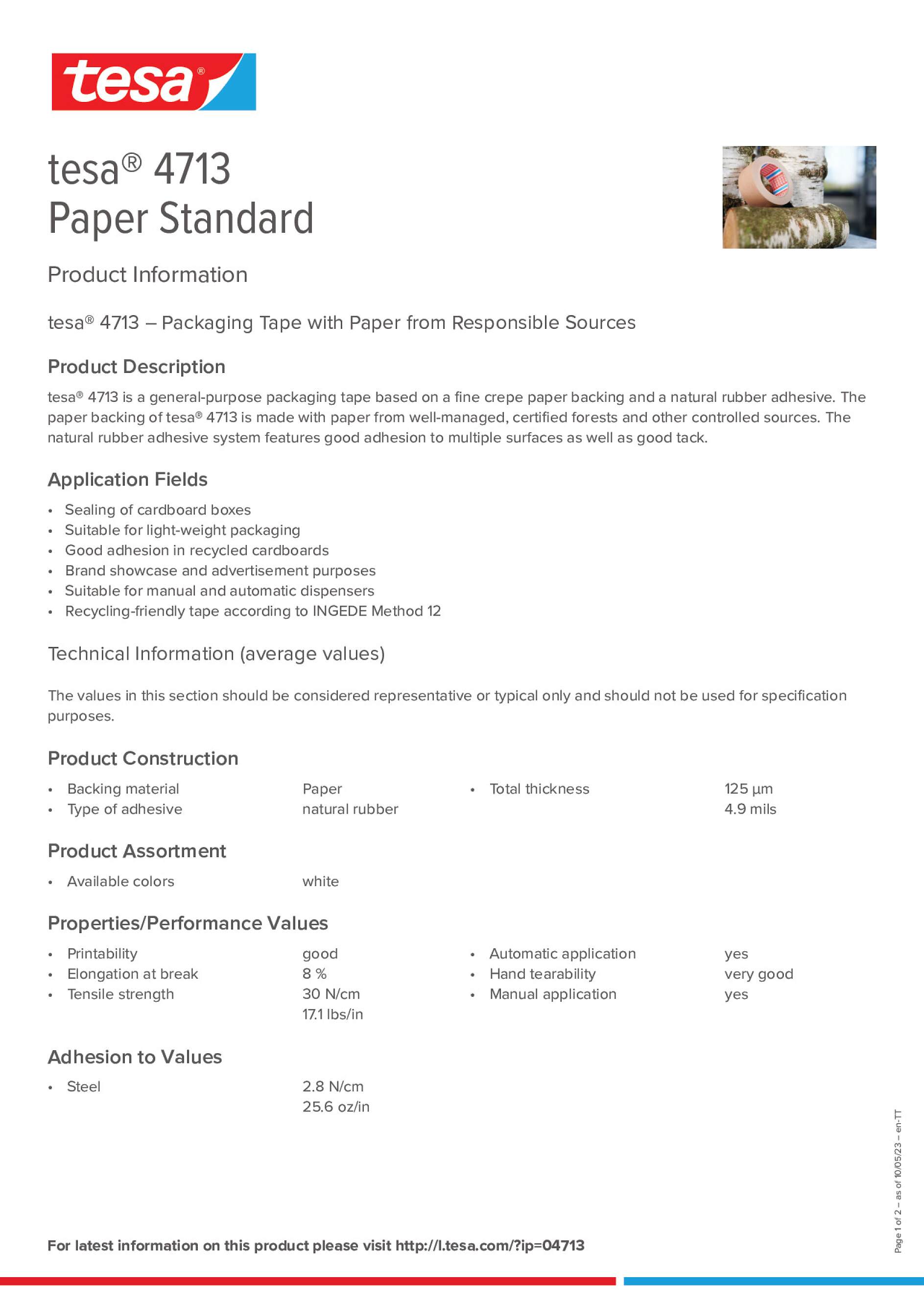 tesa® 4713 Paper Standard - tesa