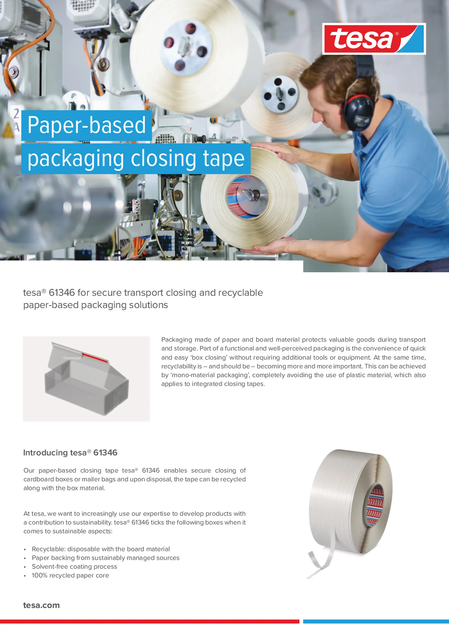 tesa® 61346 paper-based packaging closing tape