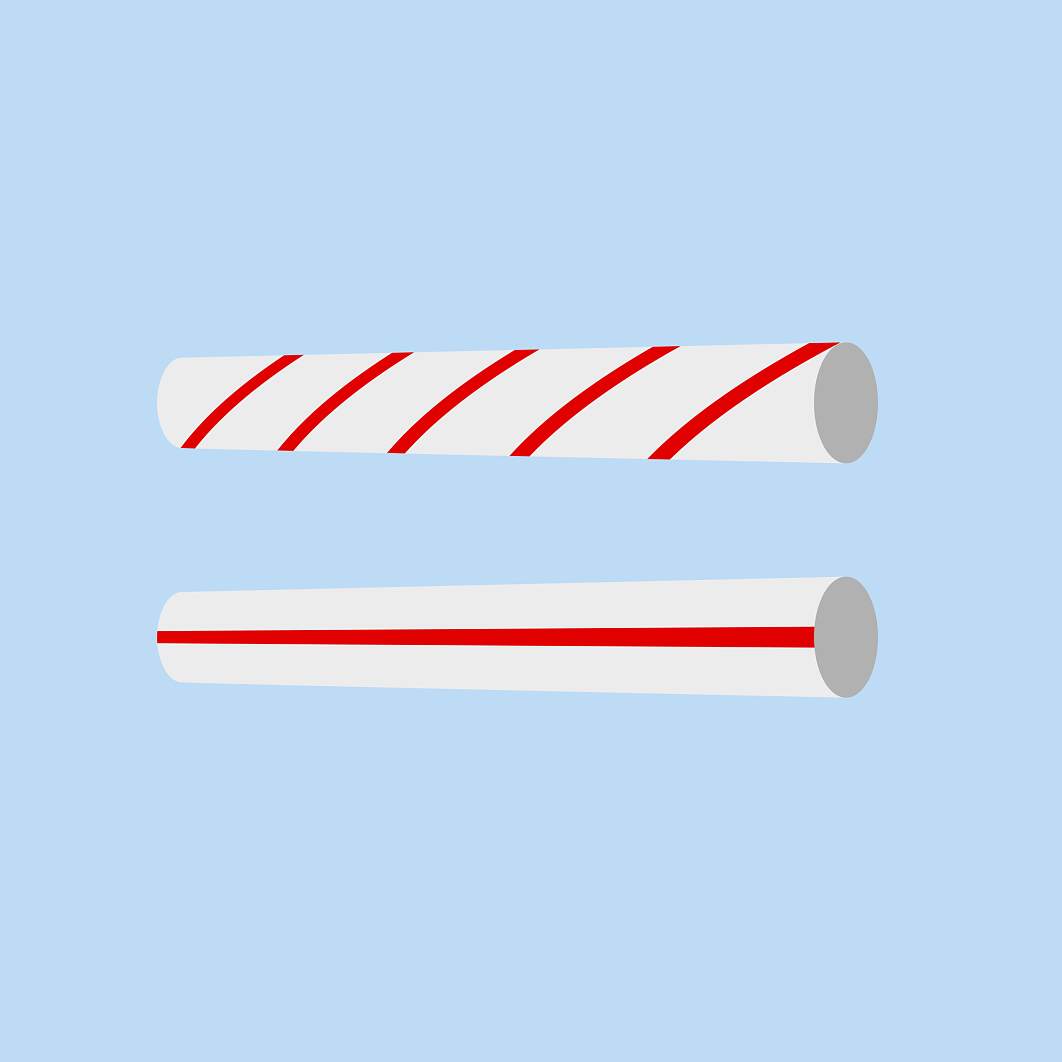 Striped Wrapping Paper Roll 3D, Incl. wrapping paper roll & red