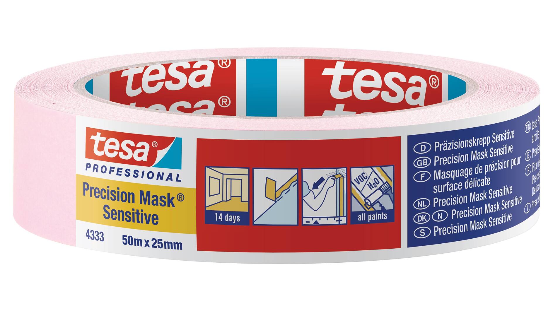 TESA 04333-00017-01 - 04333 Precision Mask - Ruban adhésif de précision de  protection rose