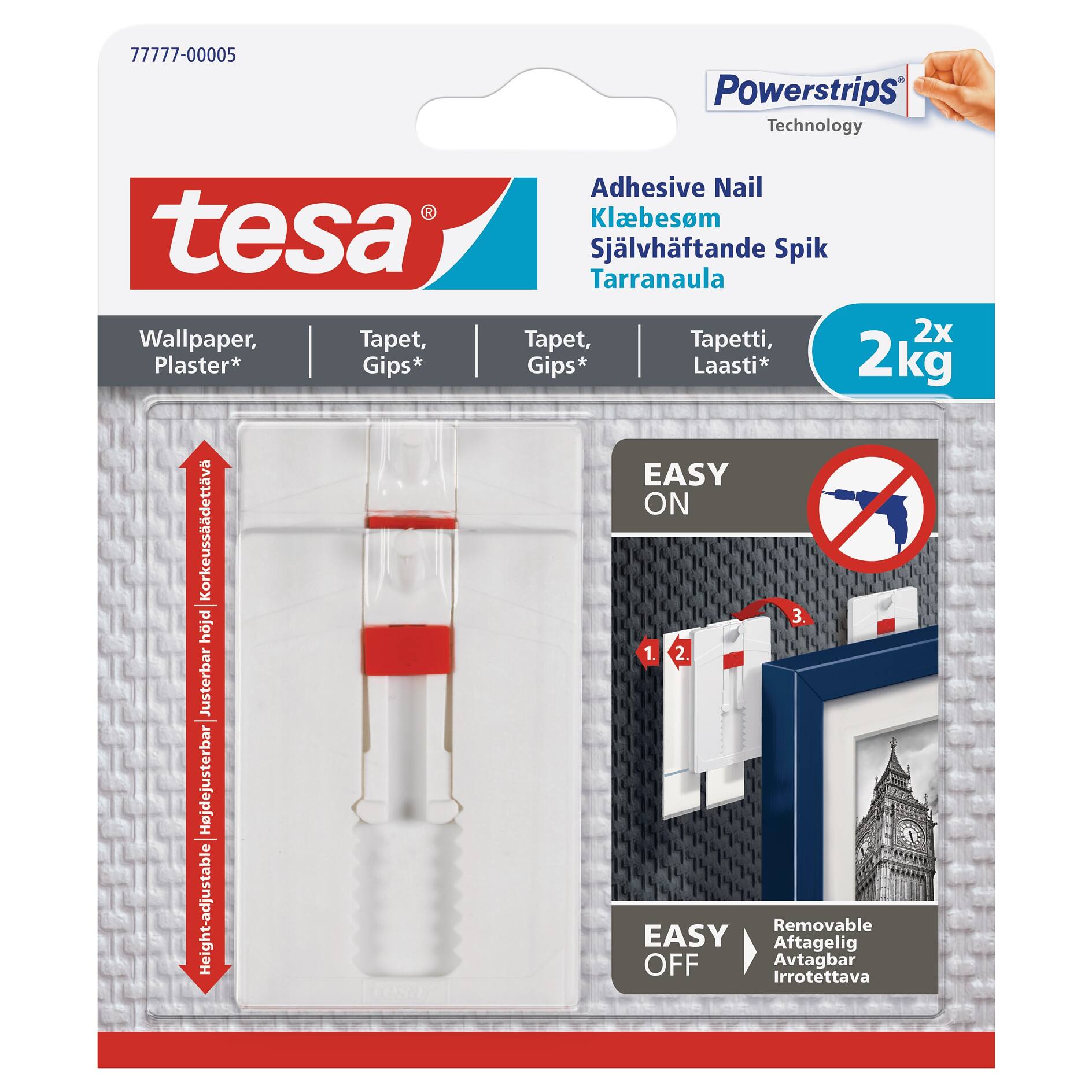 tesa® Adhesive Strips for Wallpaper & Plaster 1kg - tesa