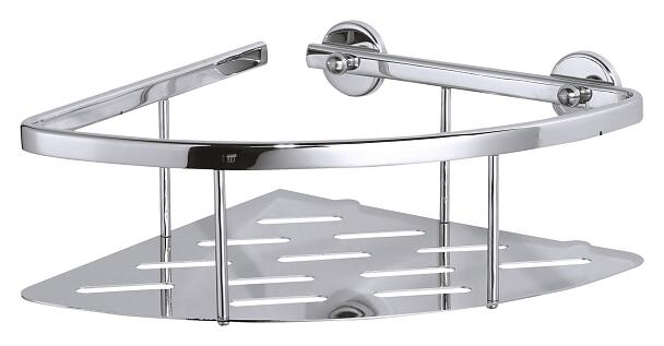 tesa® ALUXX Corner Shower Caddy, Self-Adhesive, Chromed Aluminium