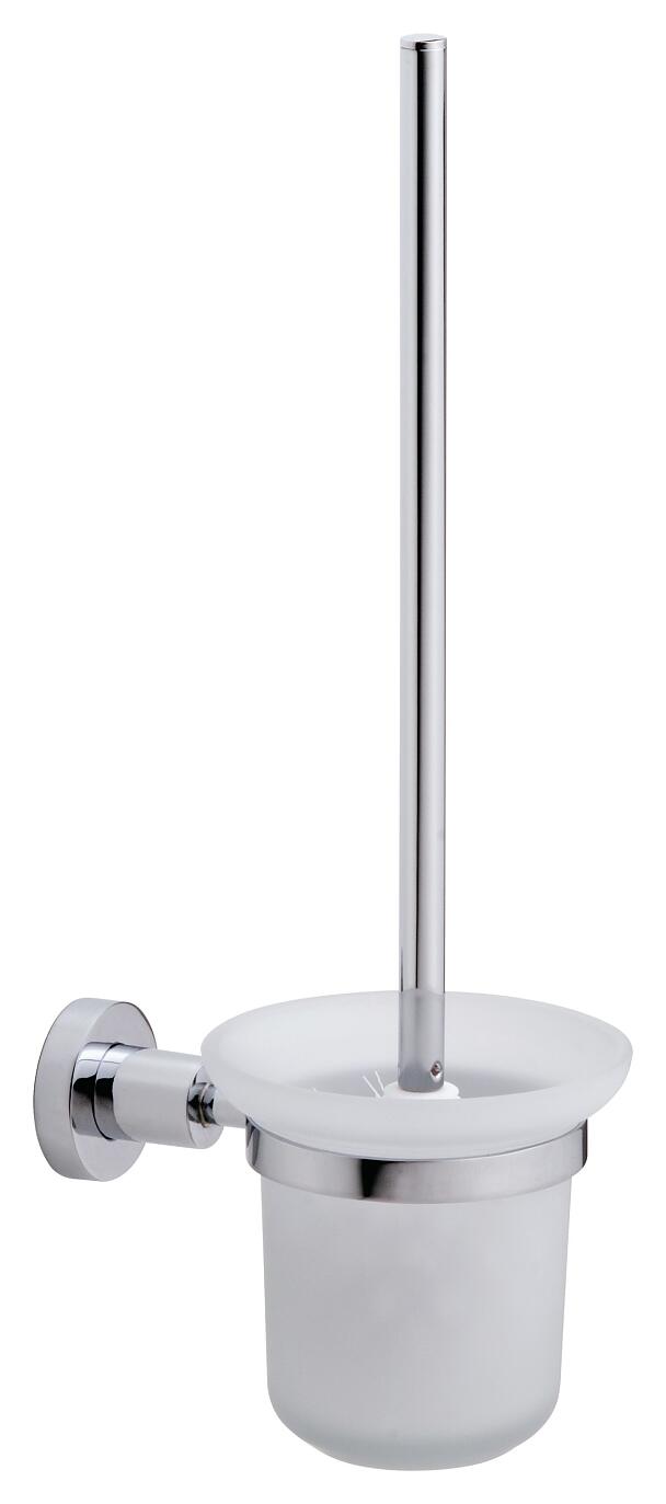 Wall-Mounted Glass and Stainless Steel Toilet Brushes