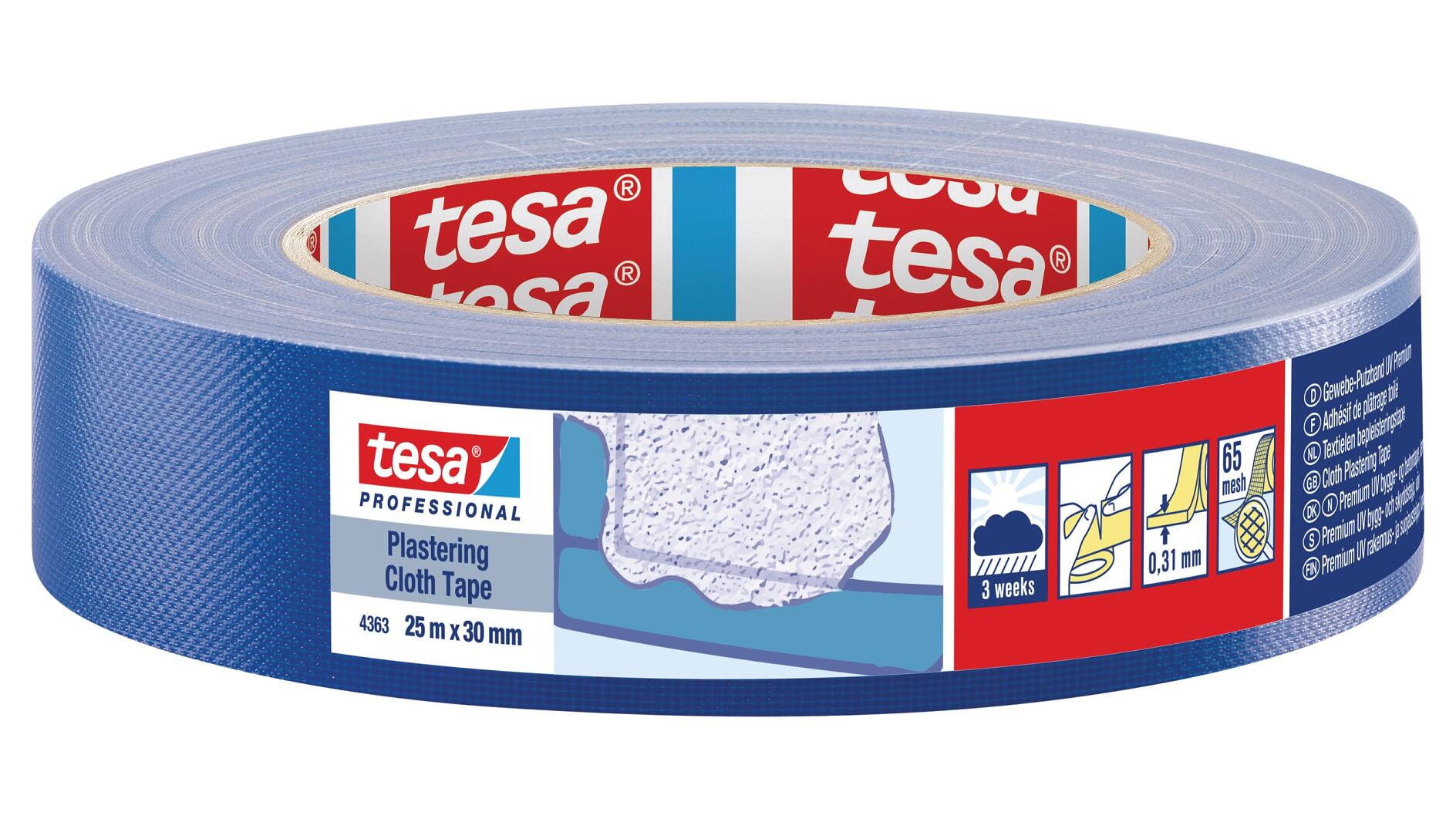 tesa® Professional 67001 sPVC Plastering Tape Embossed - tesa