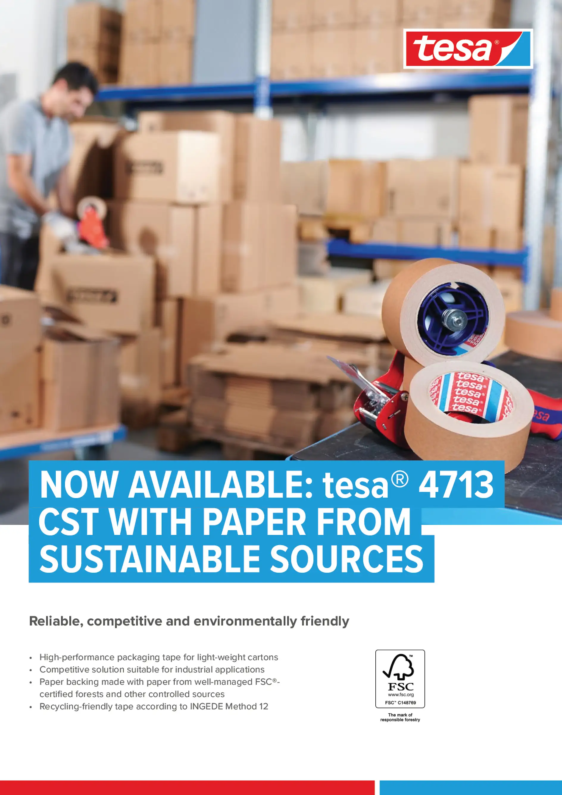 Flyer tesa® 4713: CST from Sustainable Sources (TM trademark)